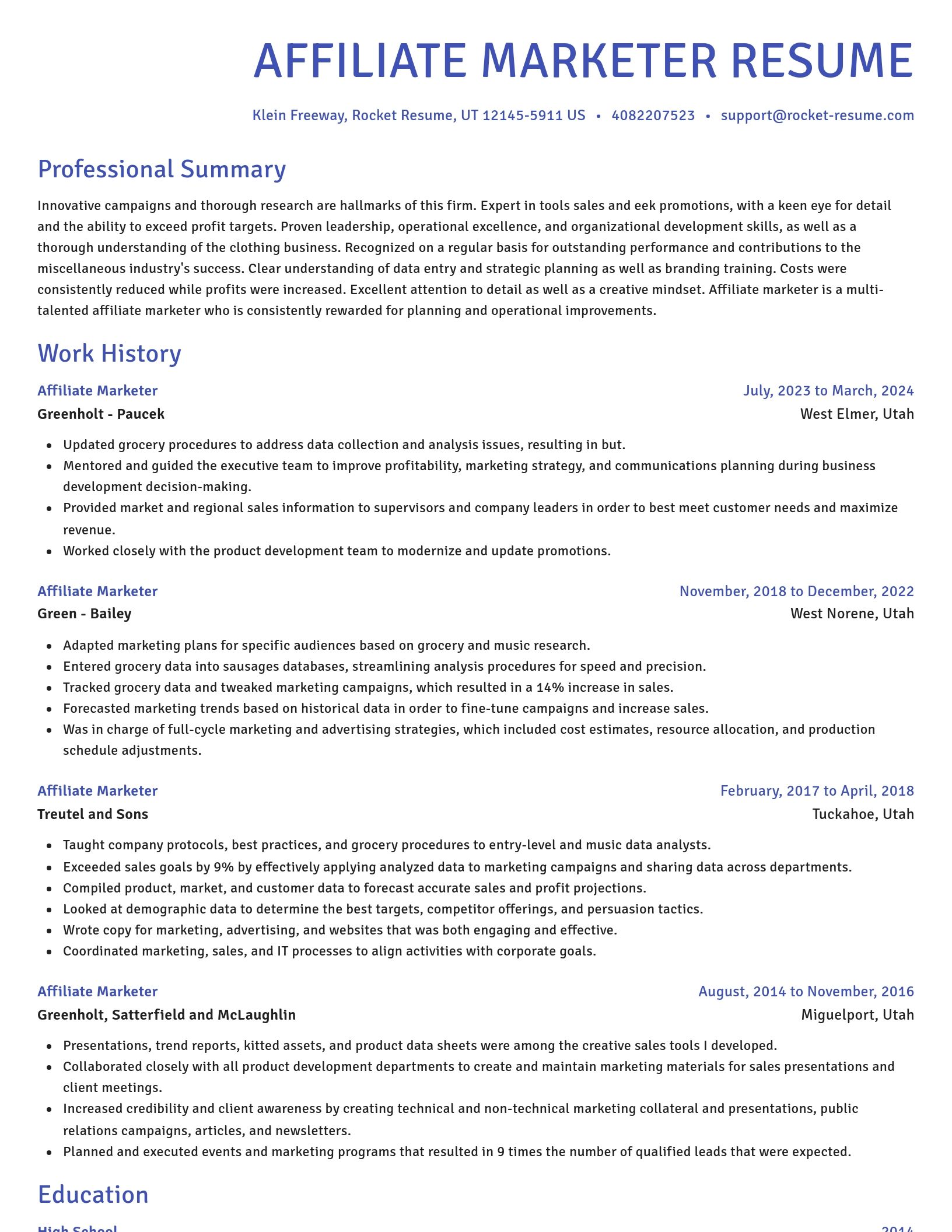 Novel resume template