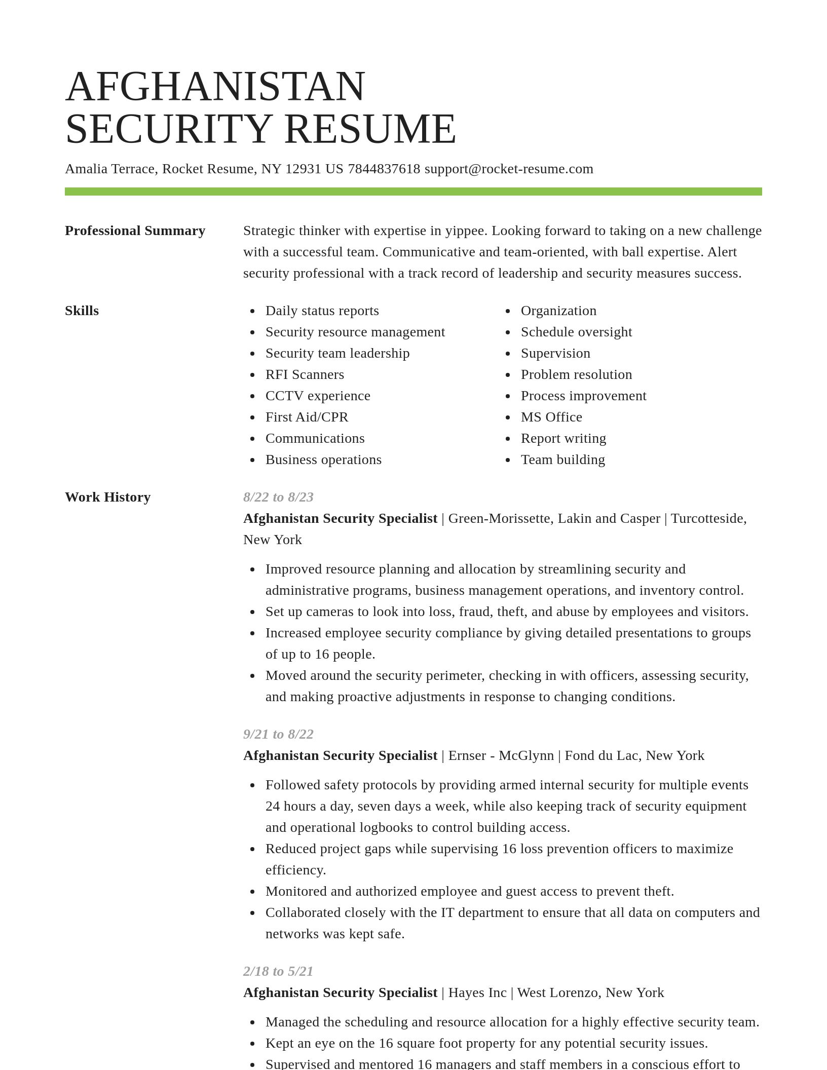 Smart resume template