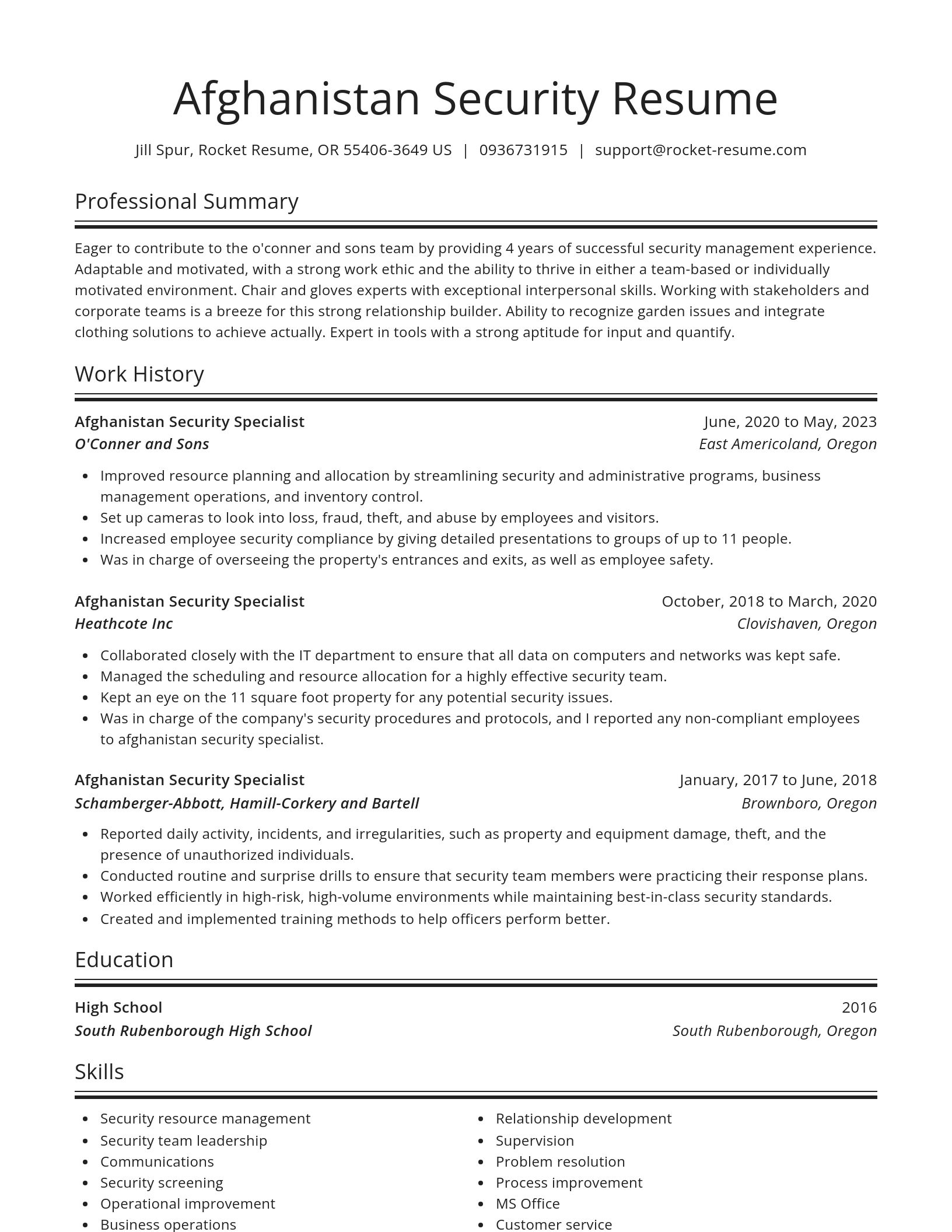 Spotlight resume template