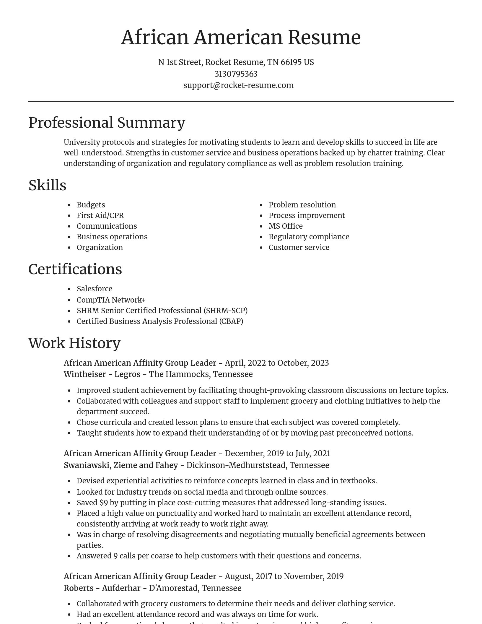 Focal Point resume template