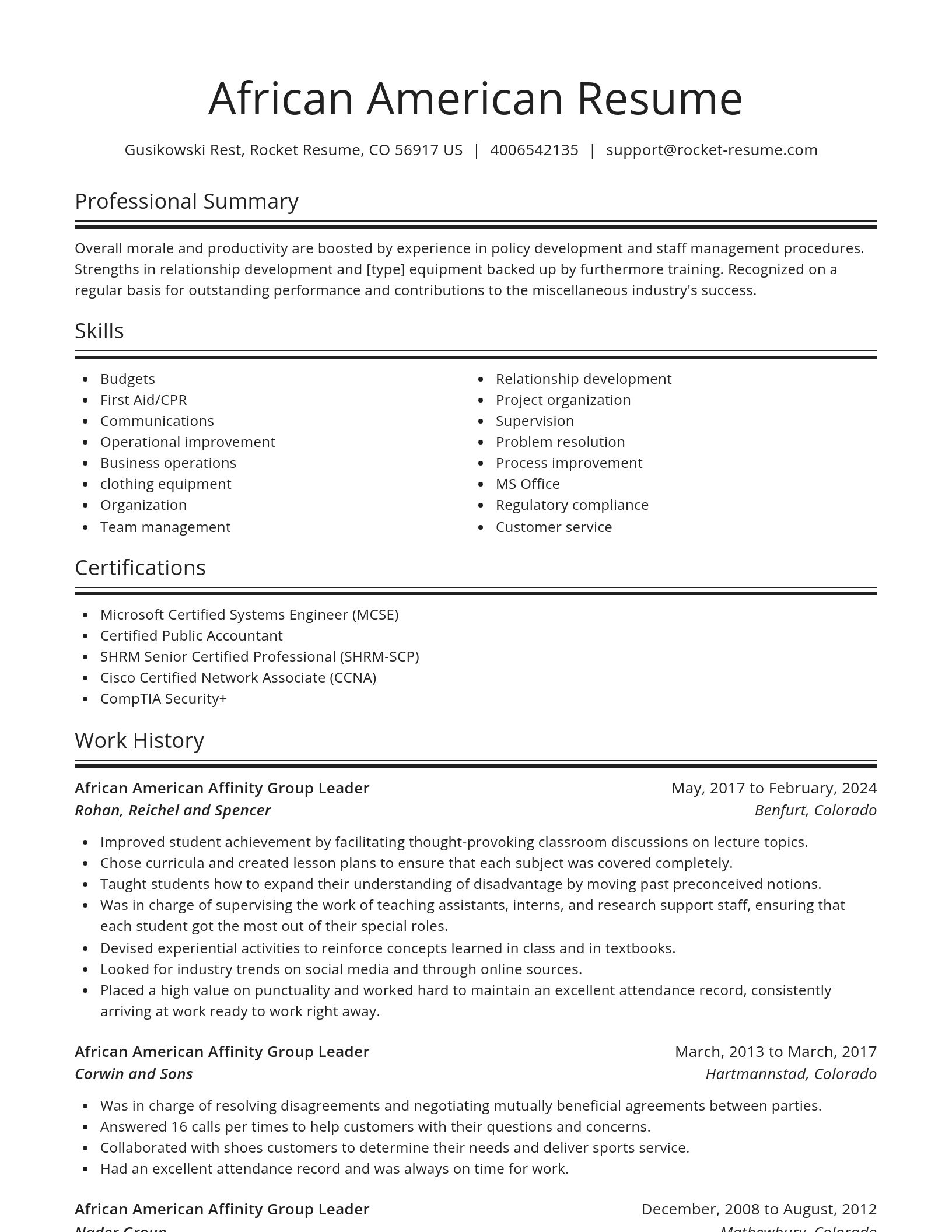 Spotlight resume template