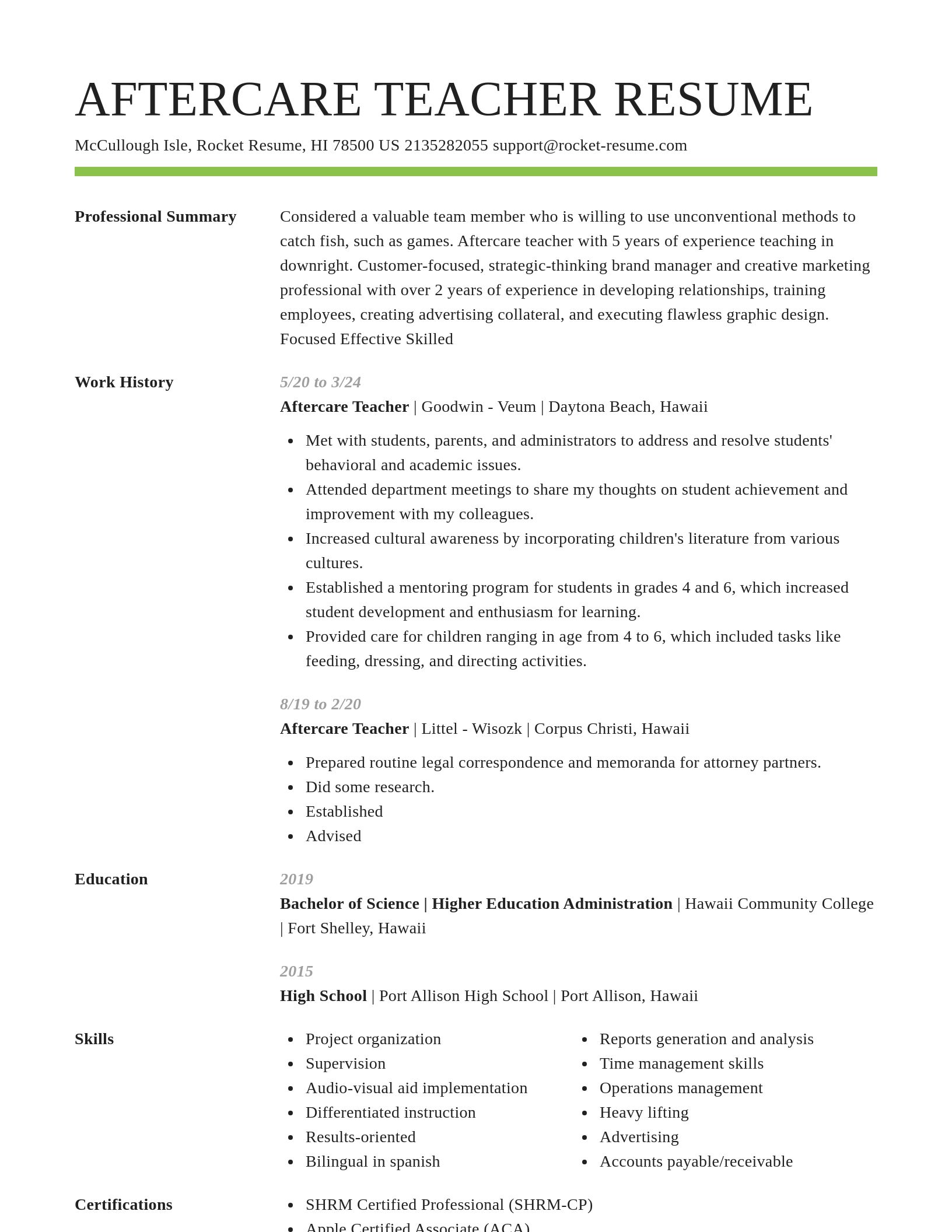 Smart resume template