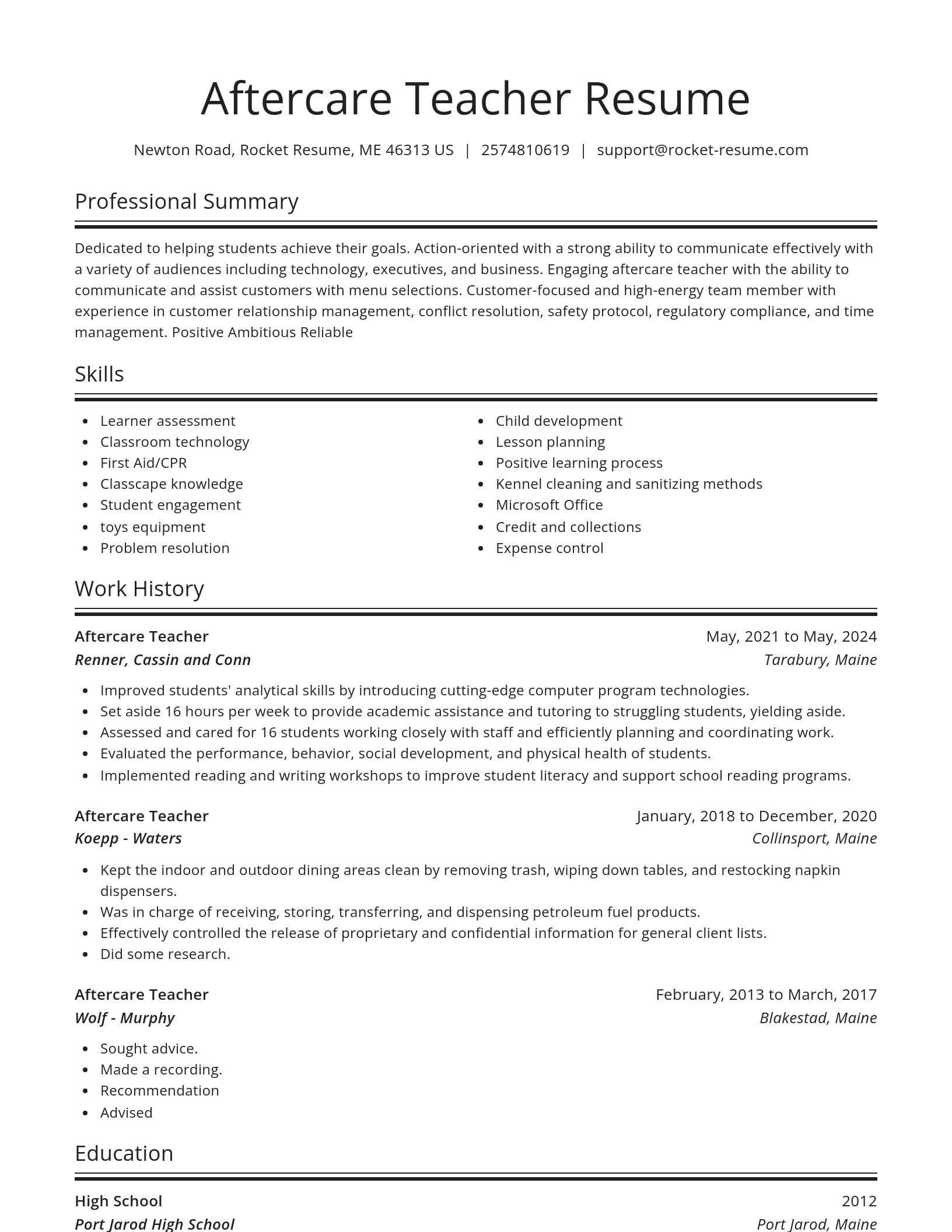 Spotlight resume template