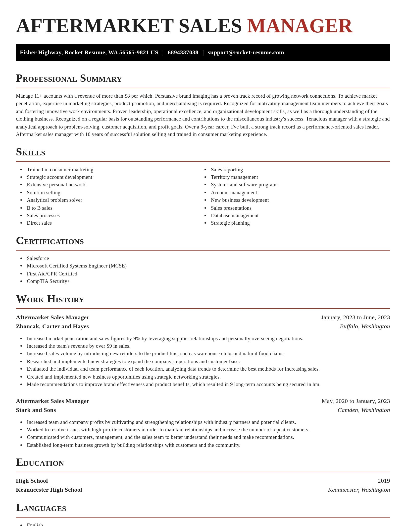 Exquisite resume template