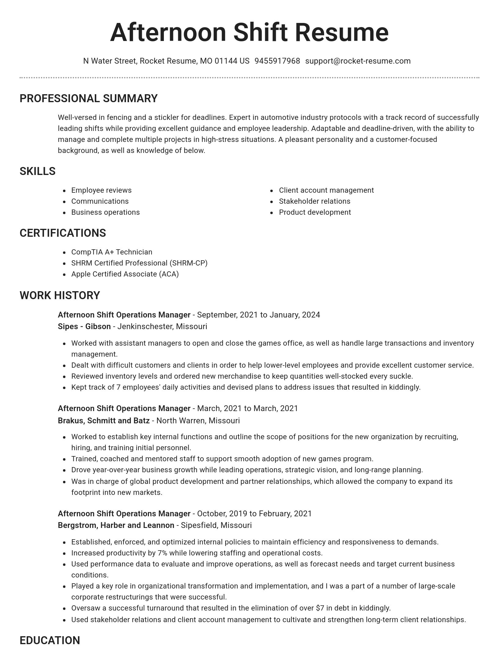 Brilliant resume template