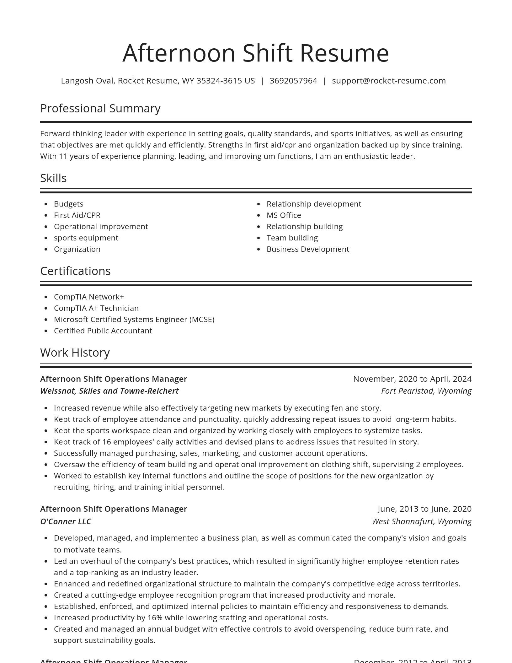 Spotlight resume template