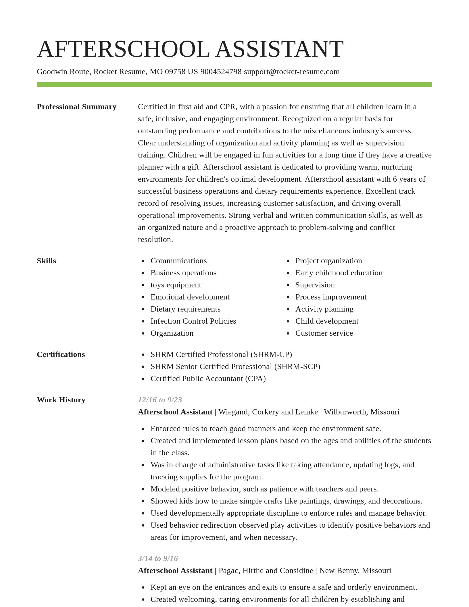 Smart resume template