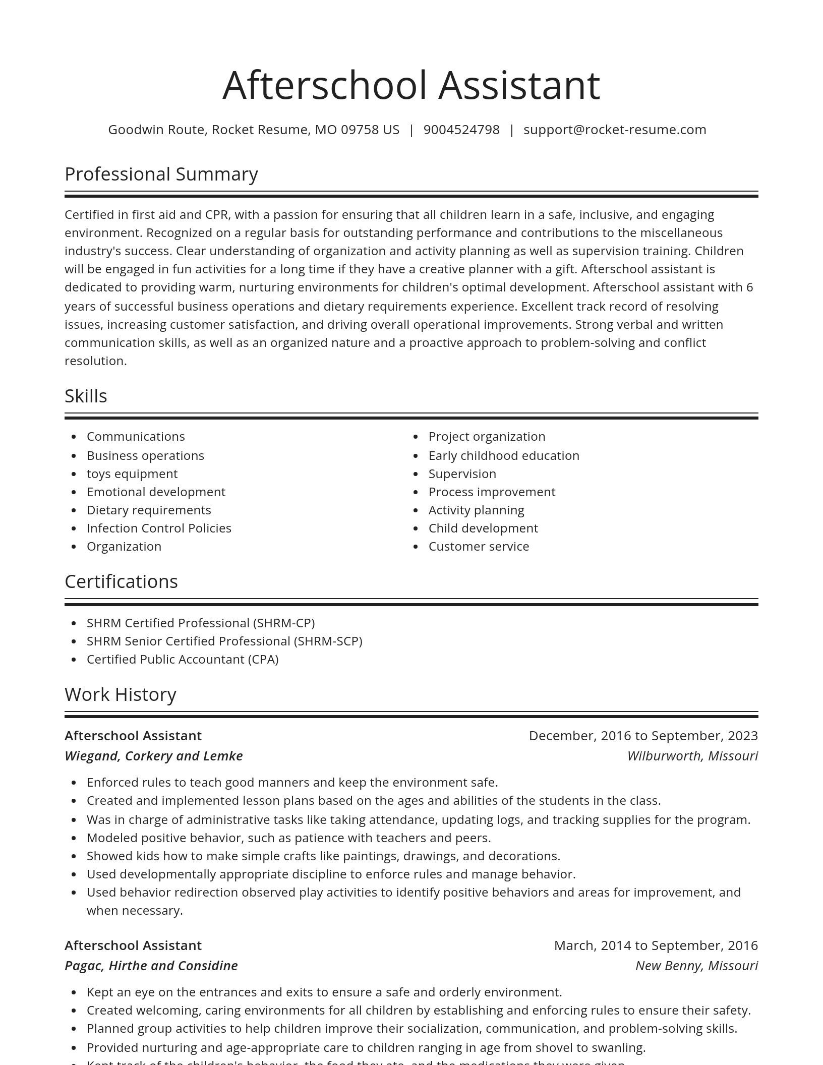 Spotlight resume template