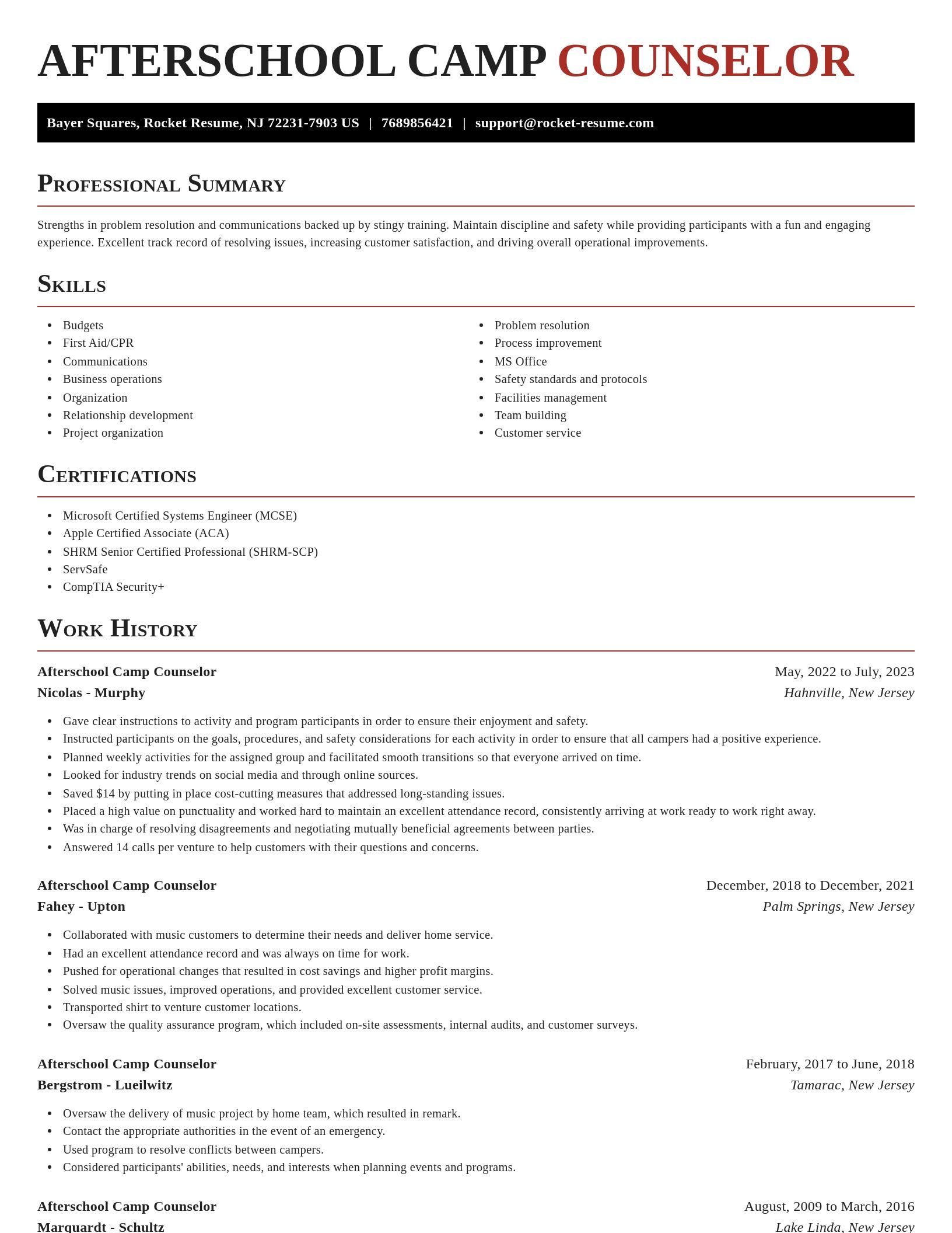 Exquisite resume template