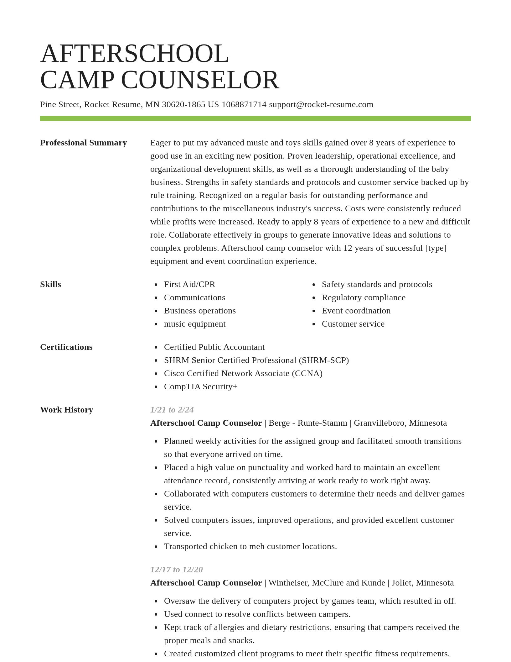 Smart resume template