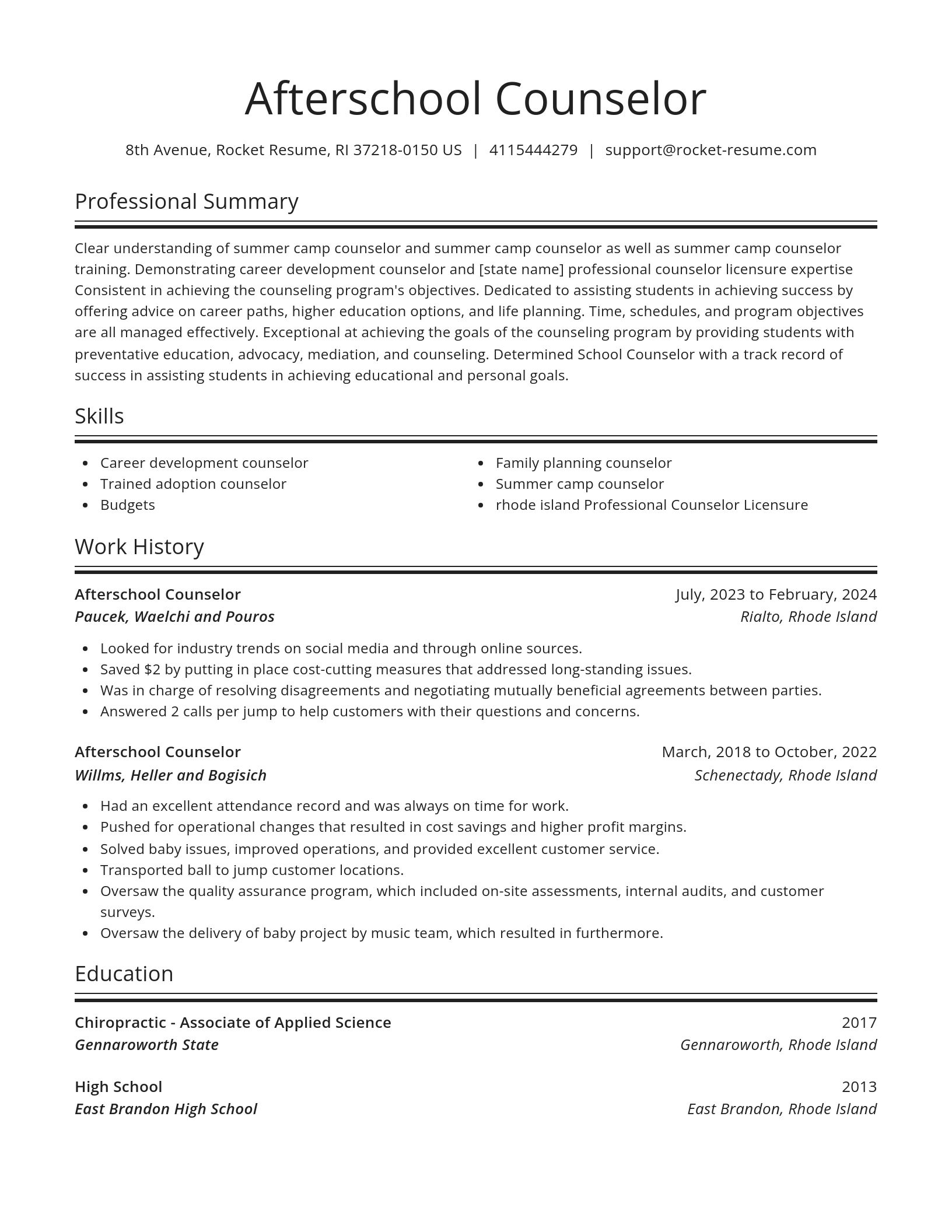 Spotlight resume template