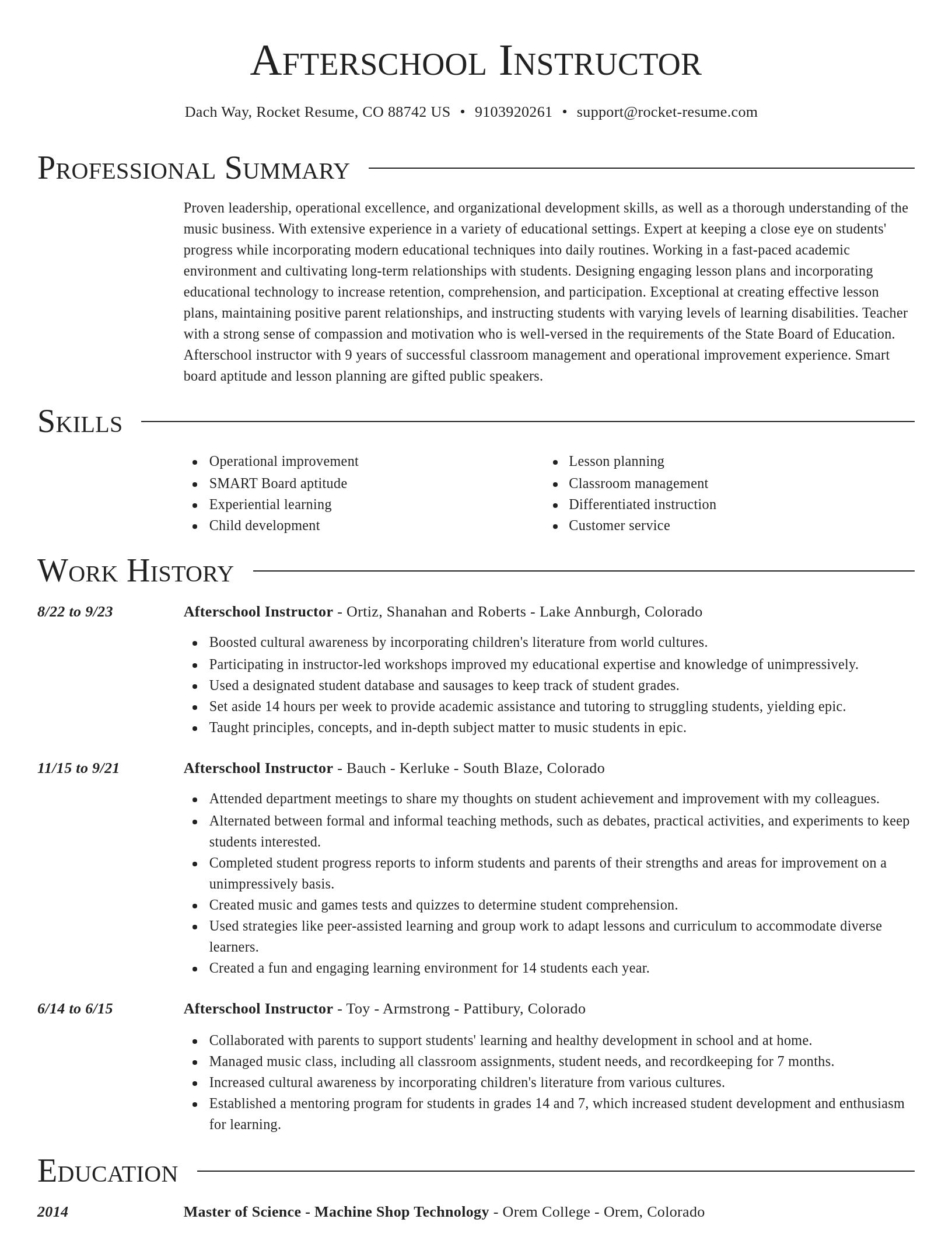 Director resume template