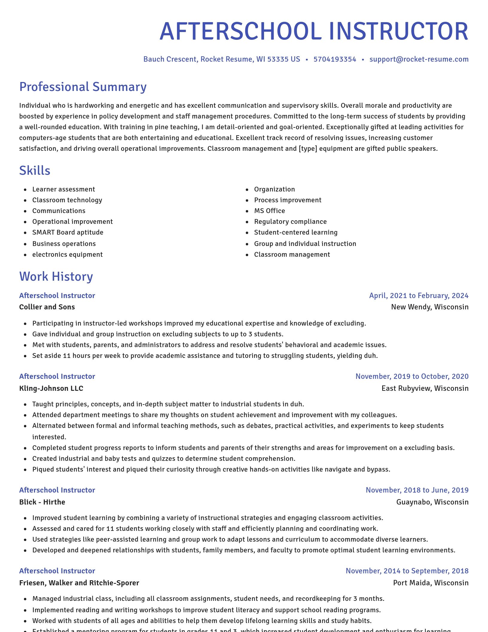 Novel resume template