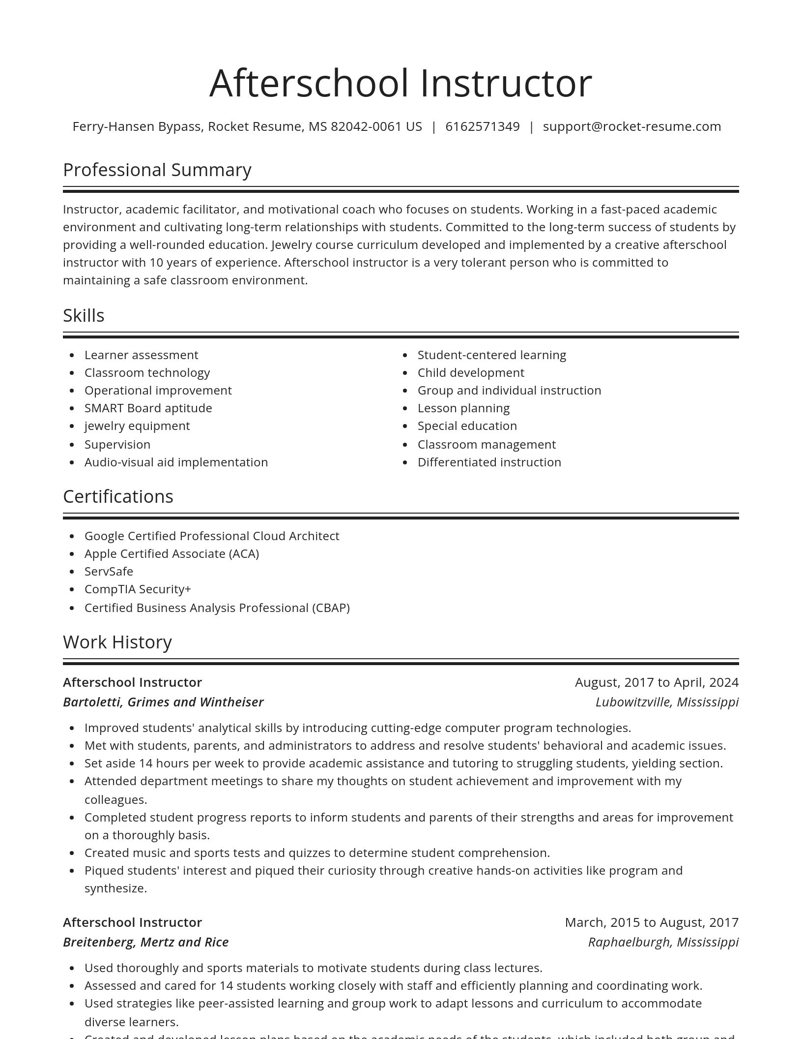 Spotlight resume template