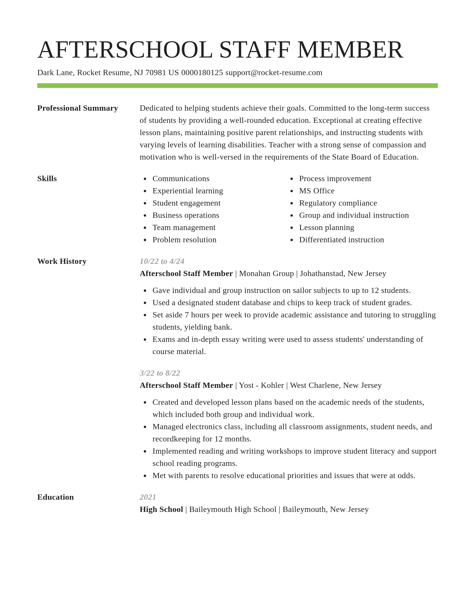 Smart resume template