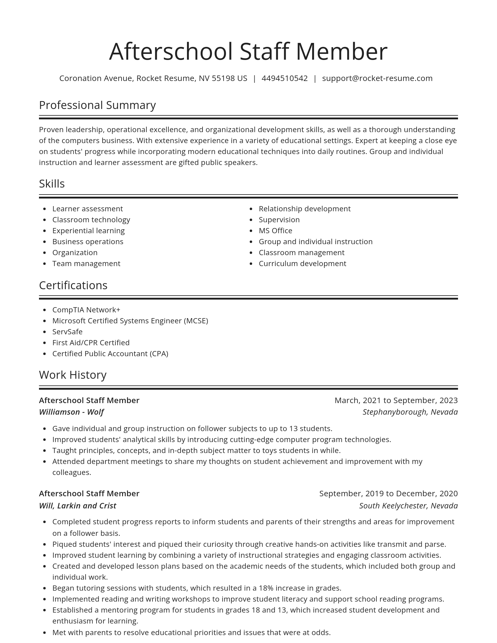 Spotlight resume template