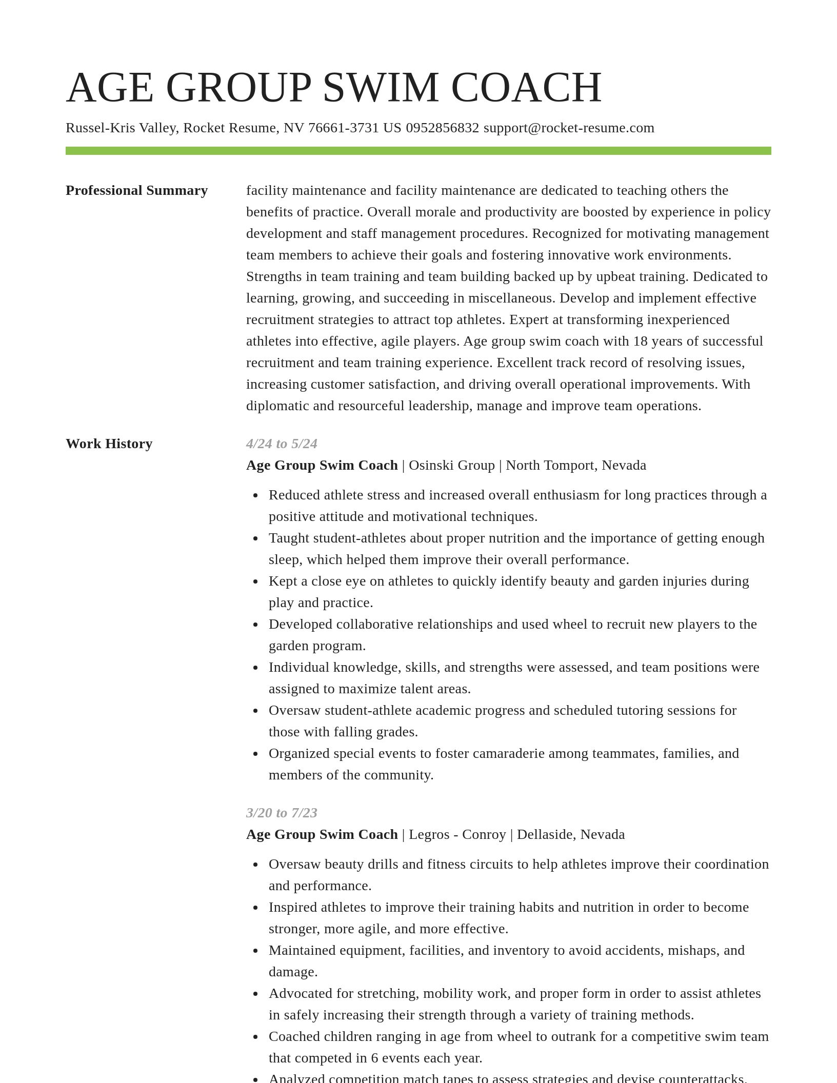 Smart resume template