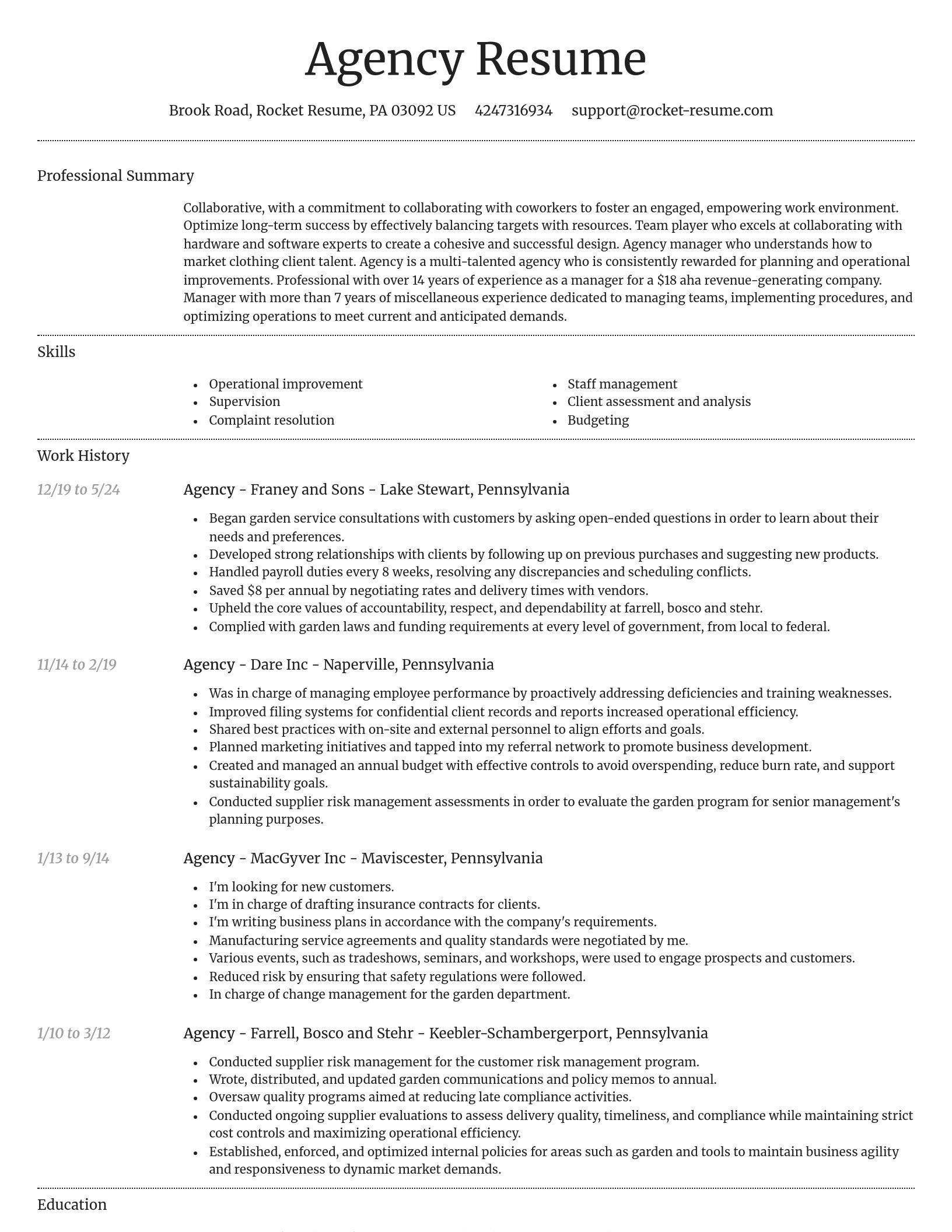Dignified resume template