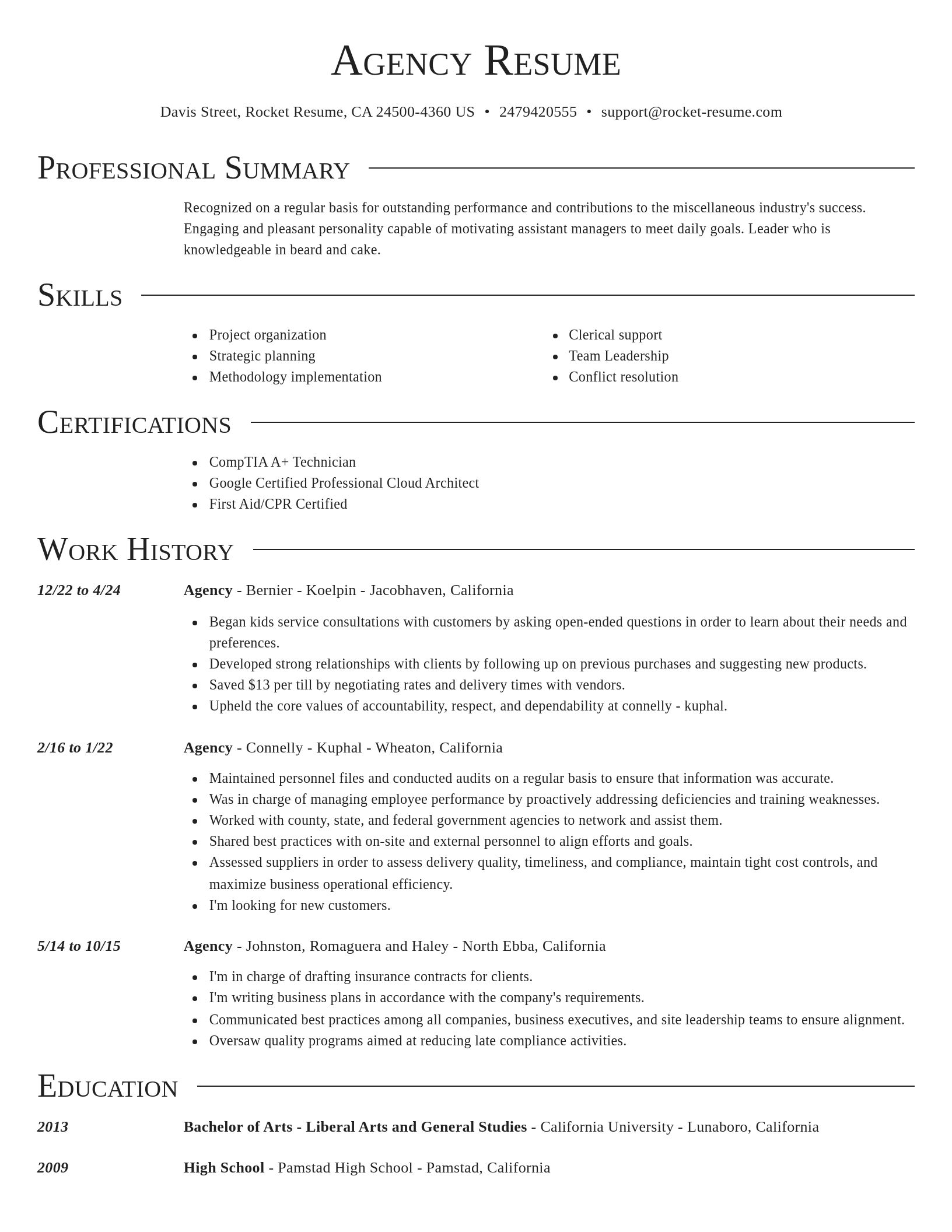 Director resume template