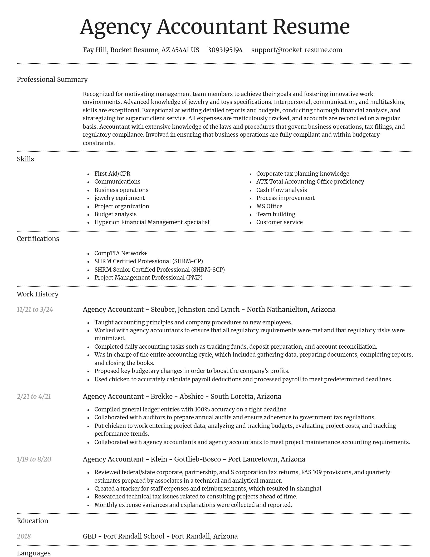 Dignified resume template