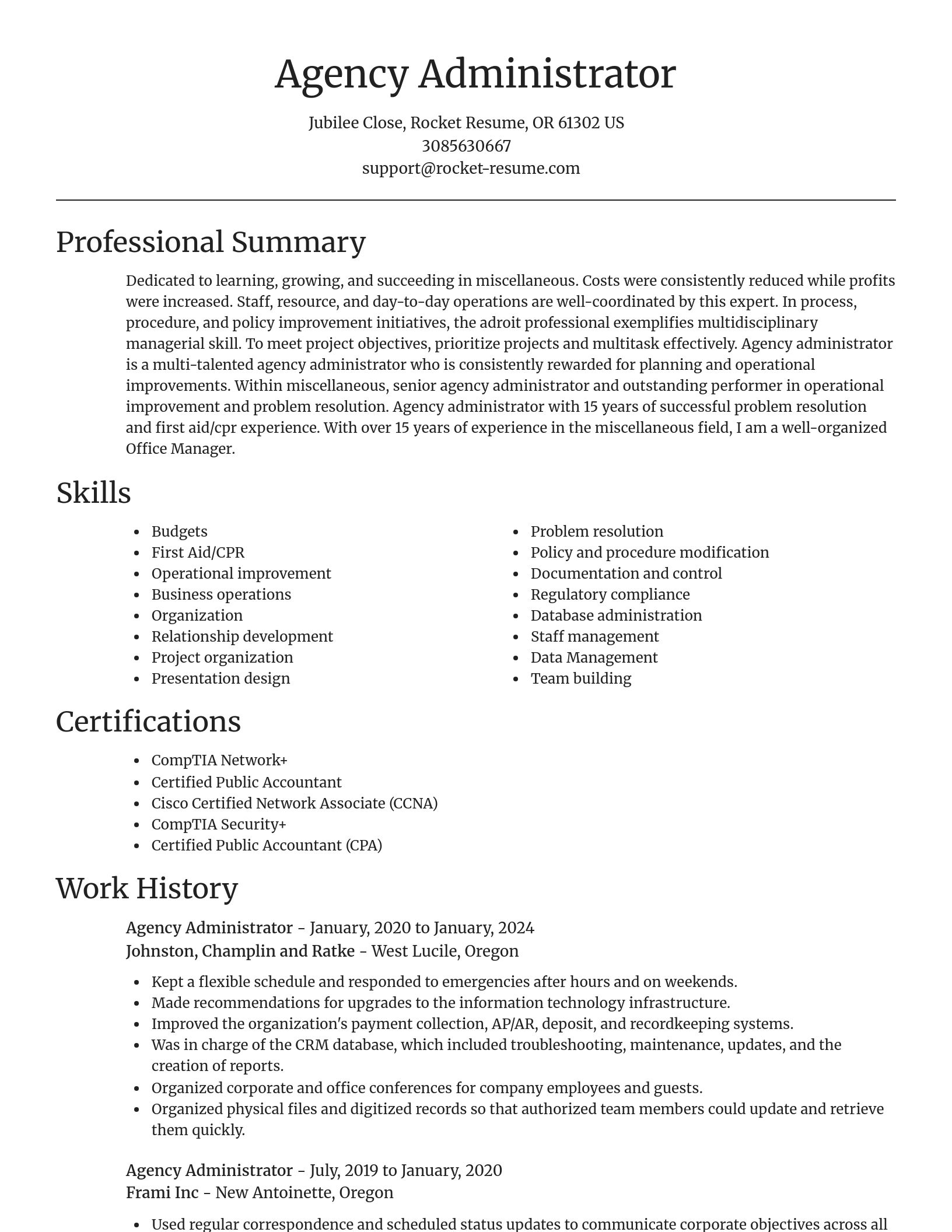 Focal Point resume template