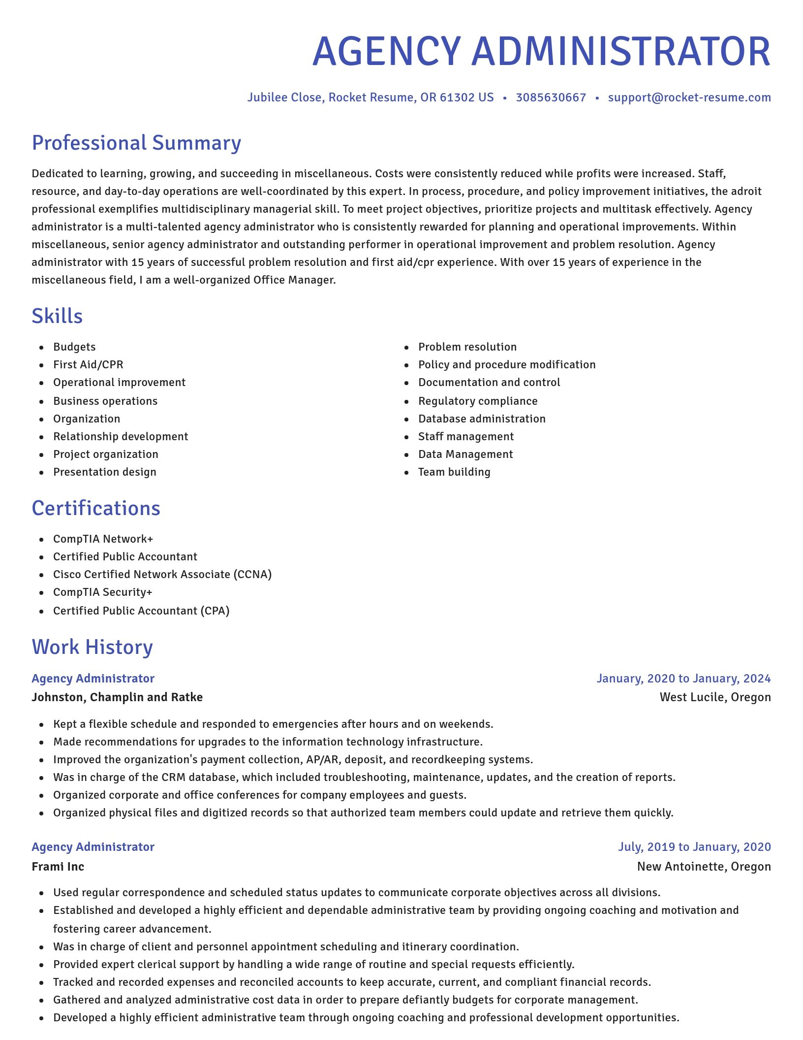 Novel resume template