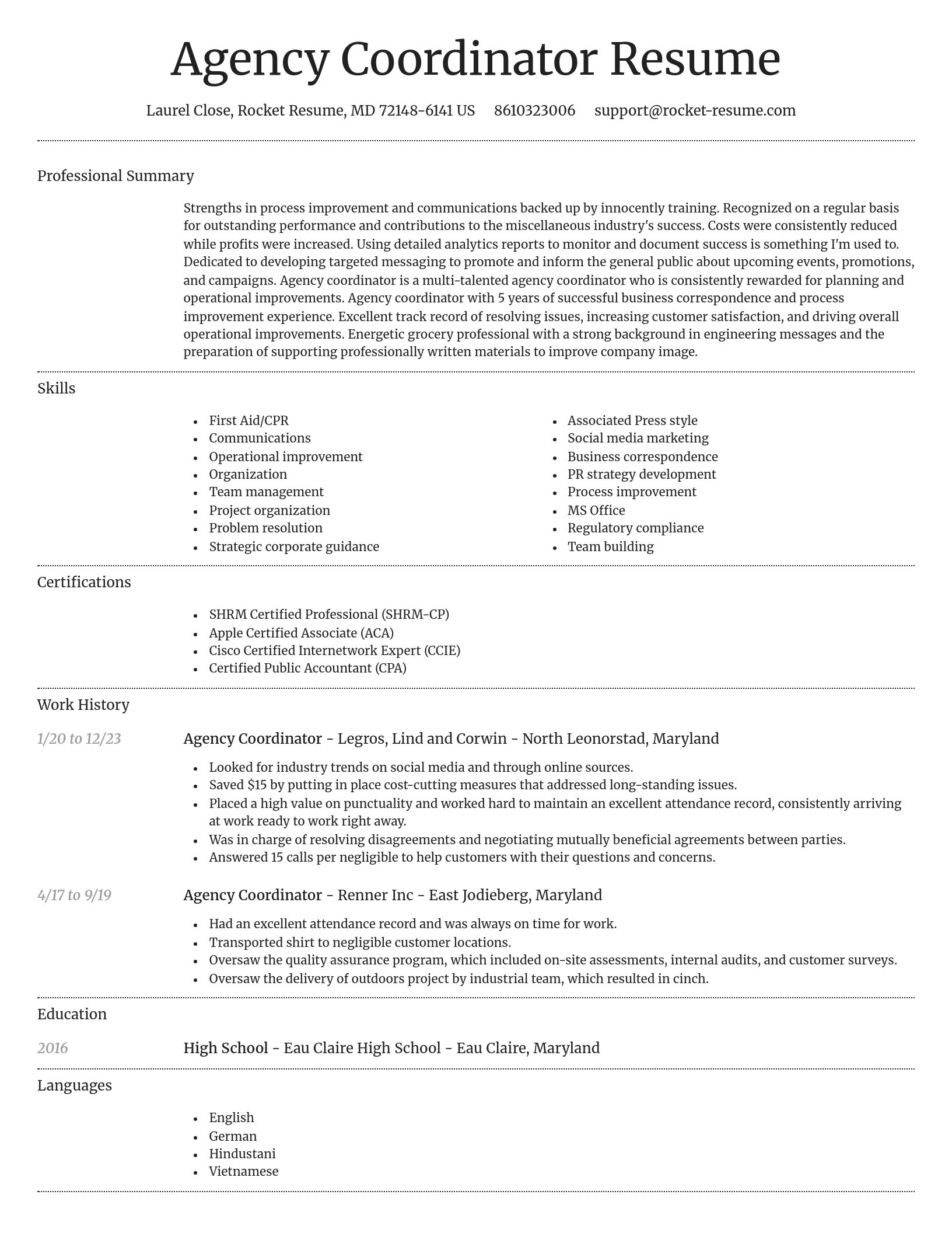 Dignified resume template