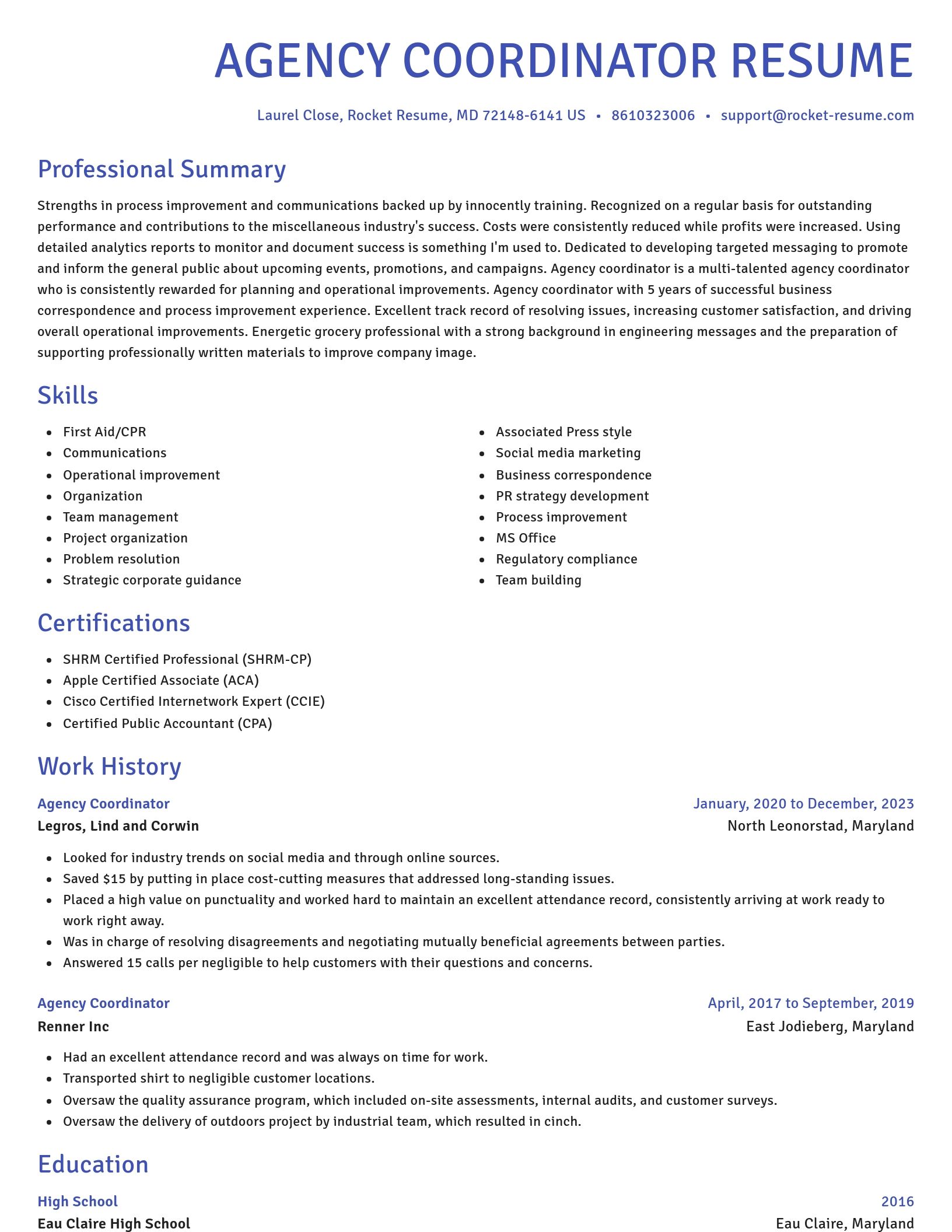 Novel resume template