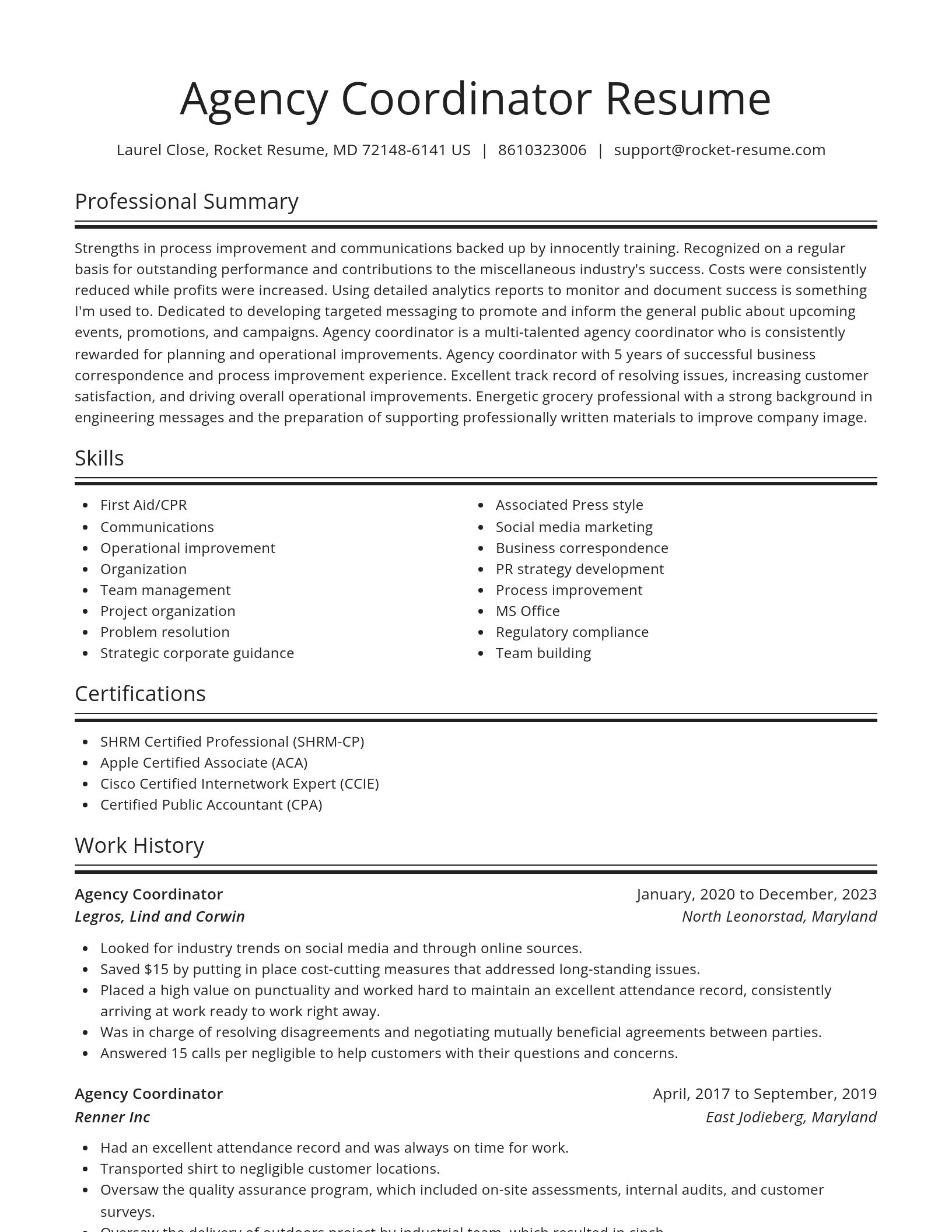Spotlight resume template