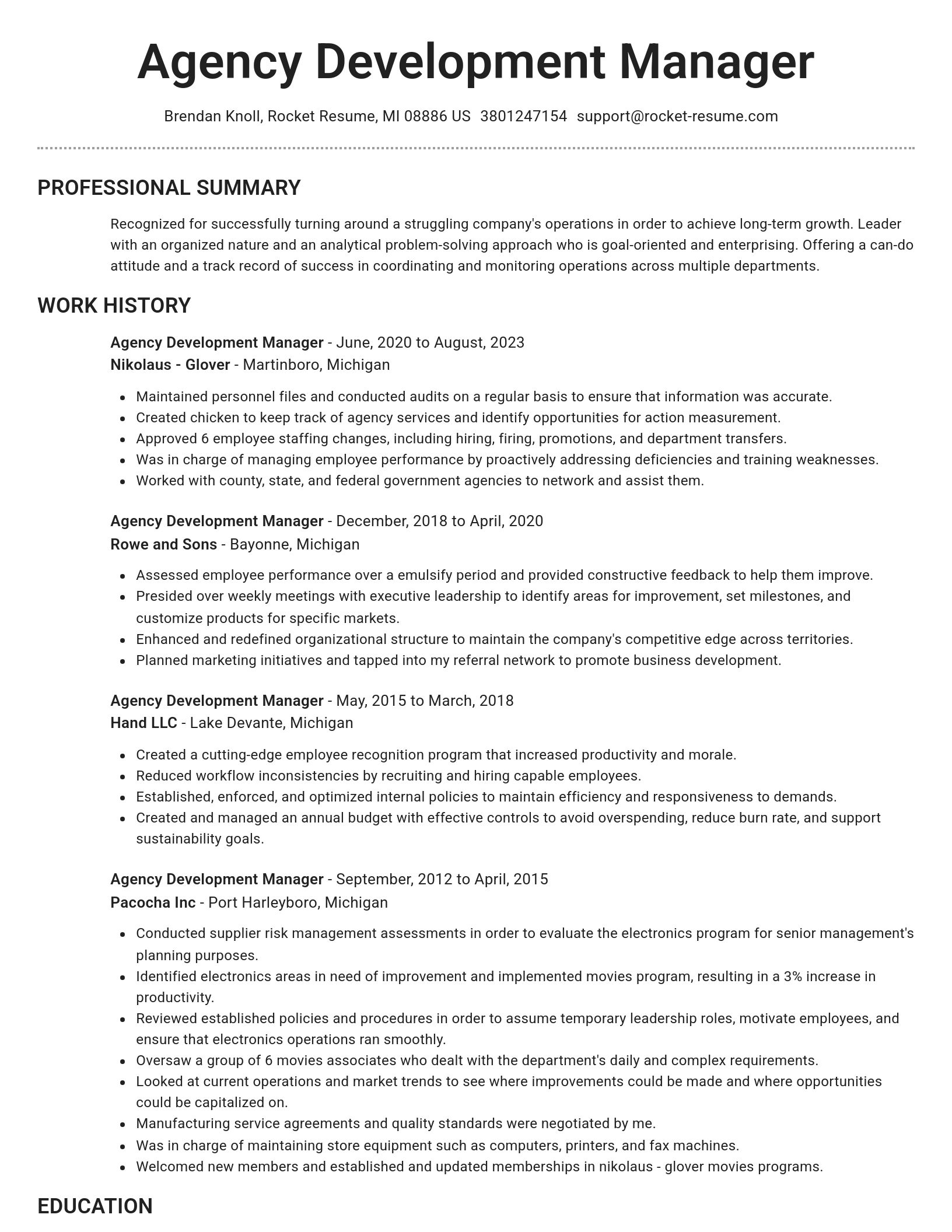 Brilliant resume template
