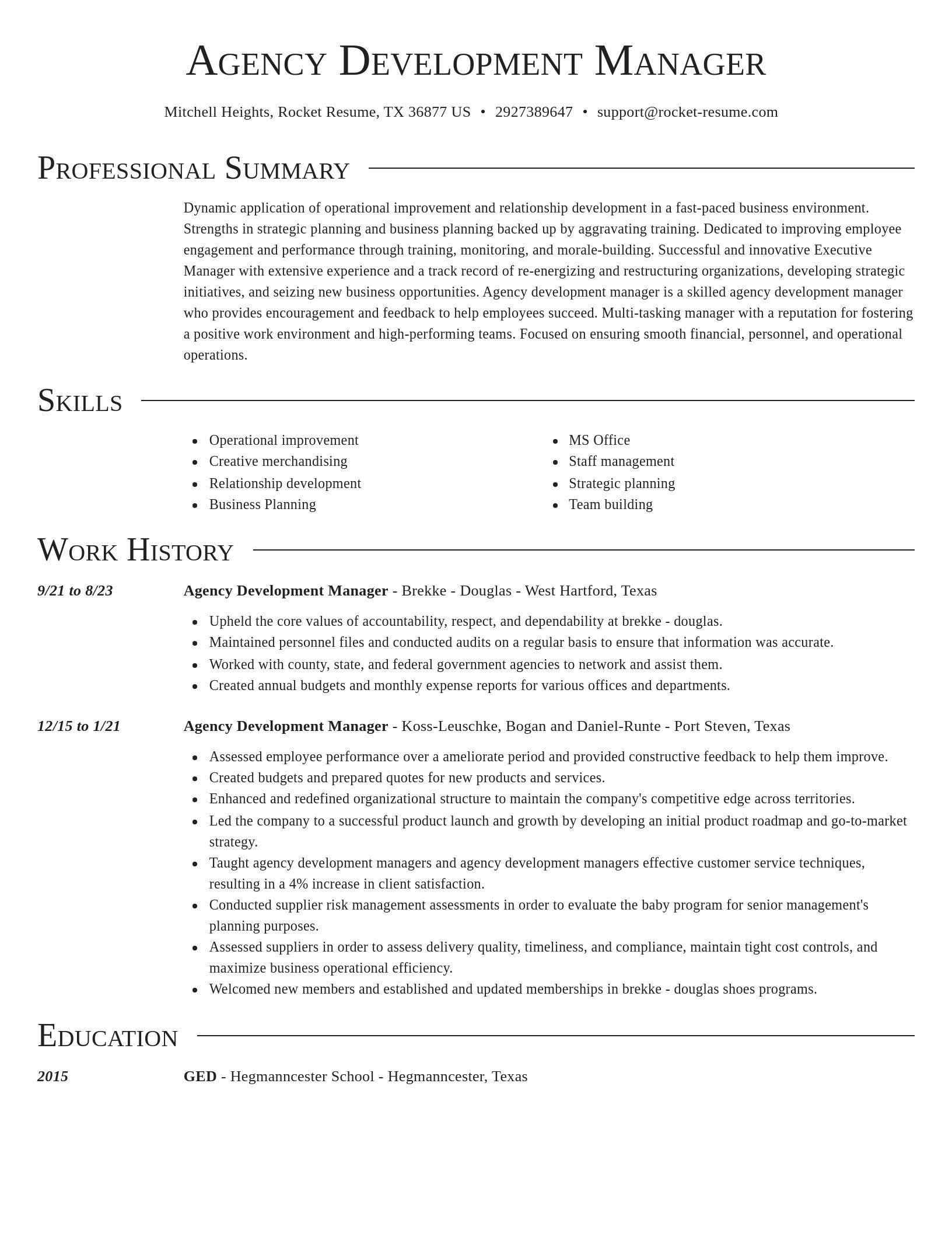 Director resume template