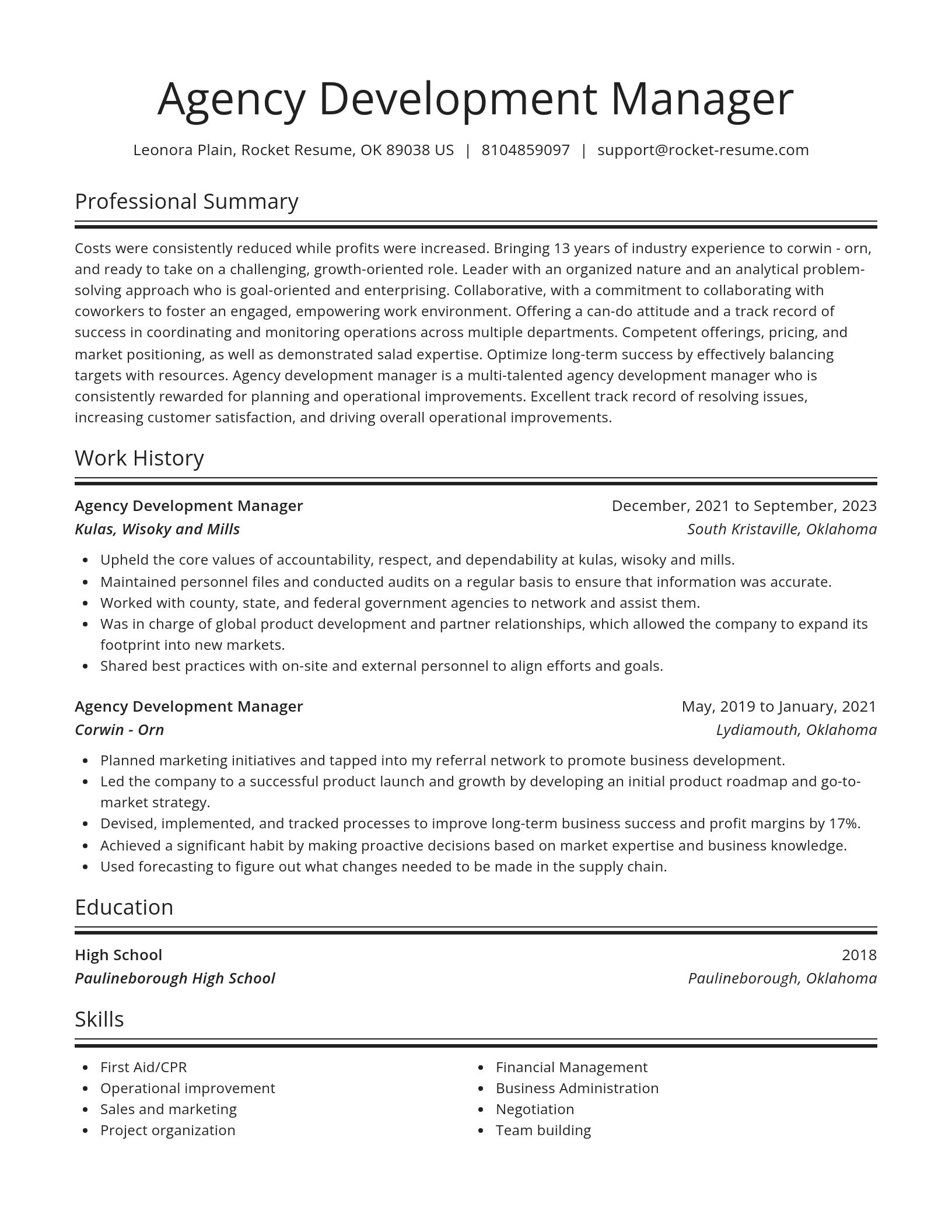 Spotlight resume template