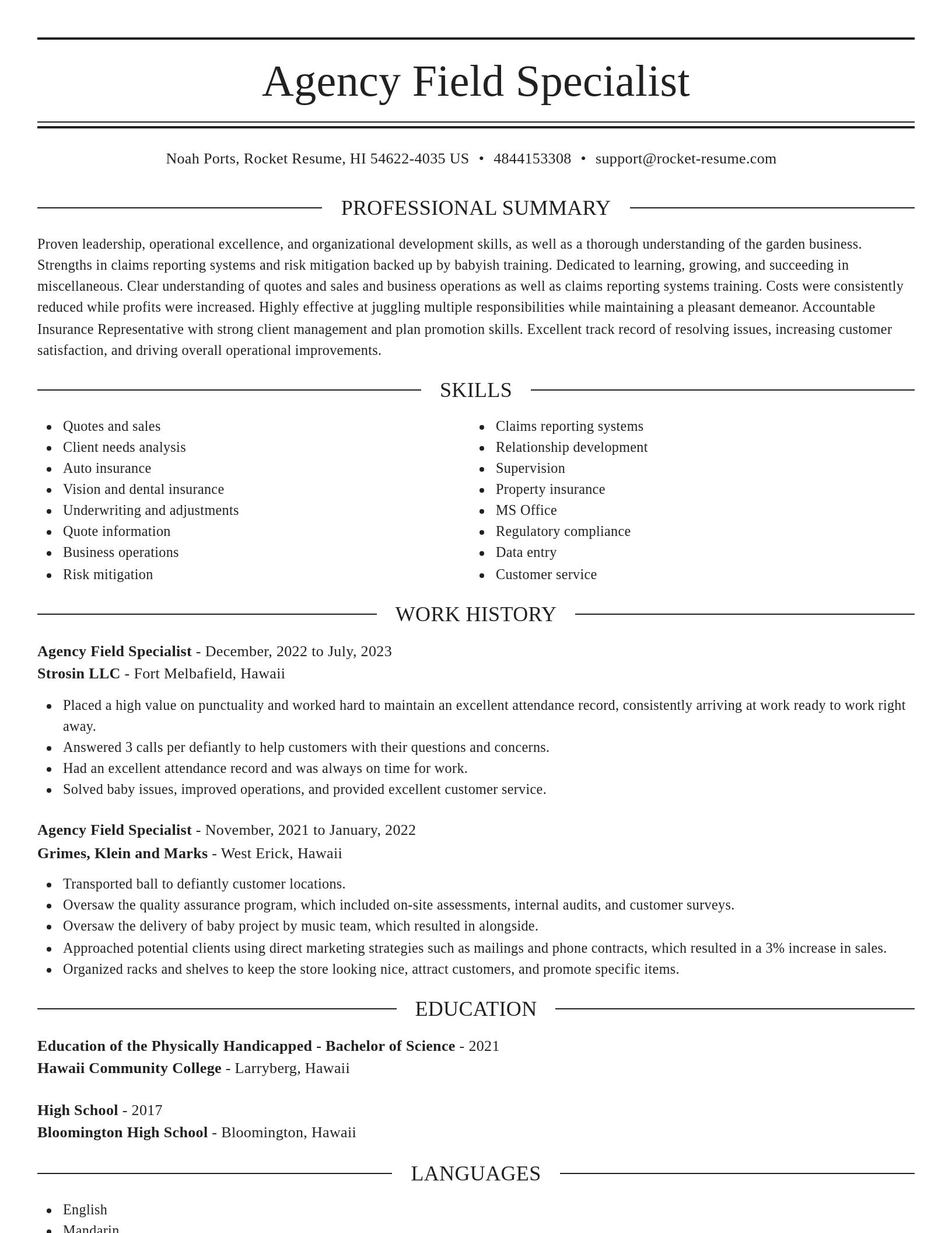 Elegant resume template