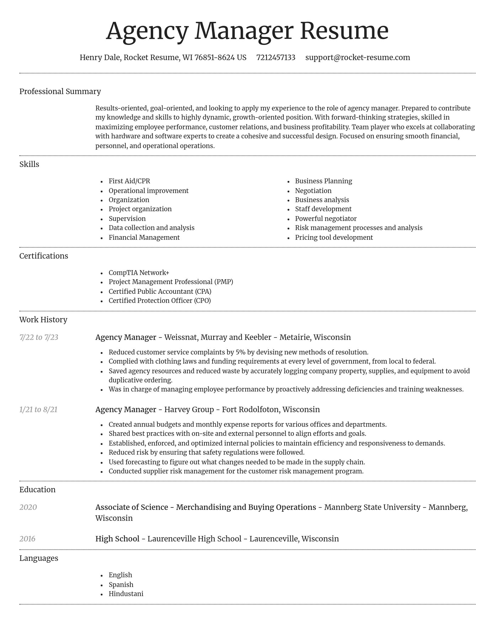 Dignified resume template
