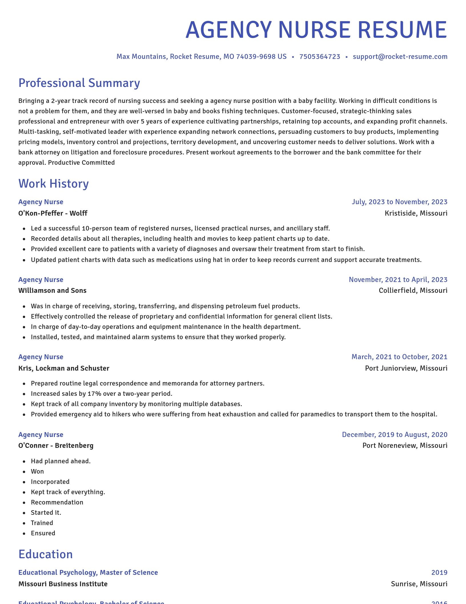 Novel resume template