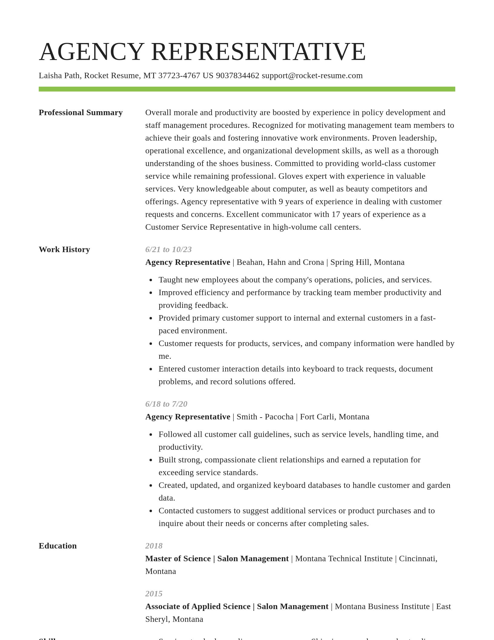 Smart resume template