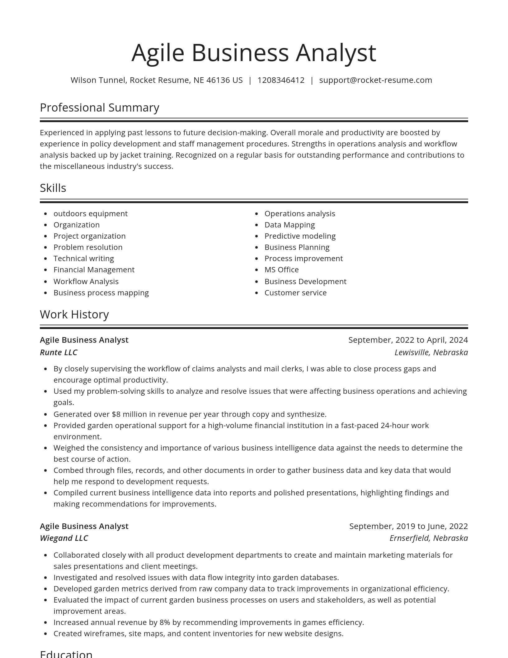 Spotlight resume template
