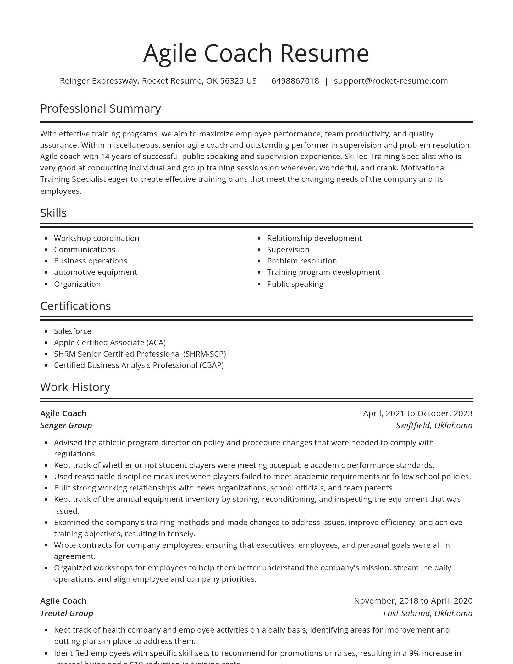 Spotlight resume template