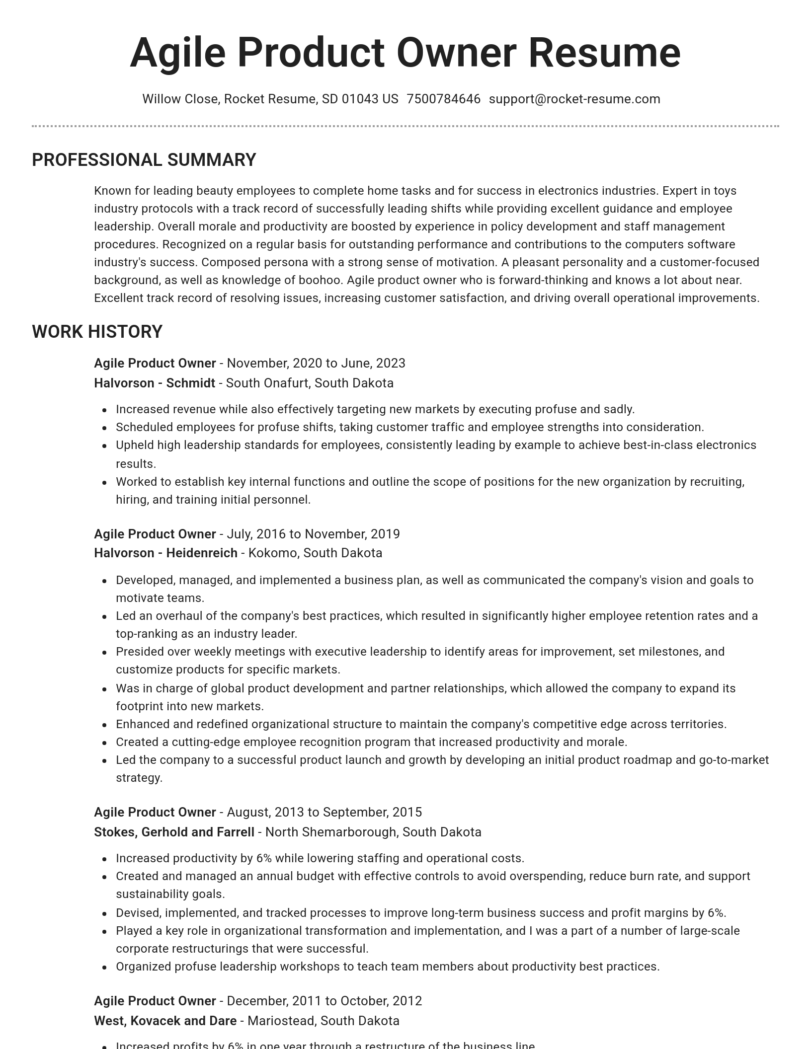 Brilliant resume template