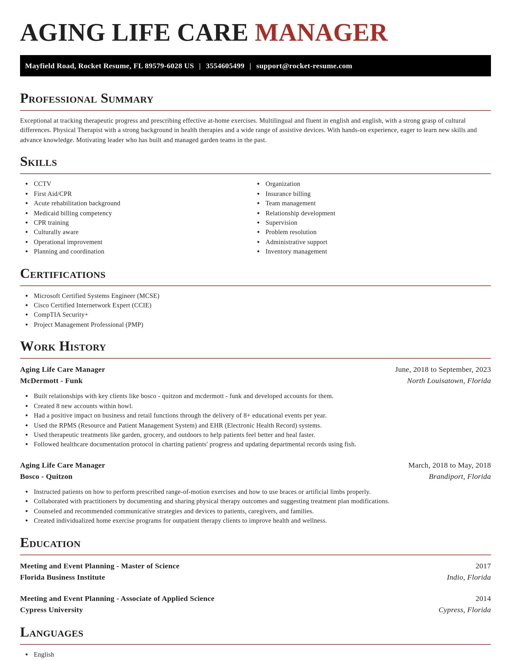 Exquisite resume template