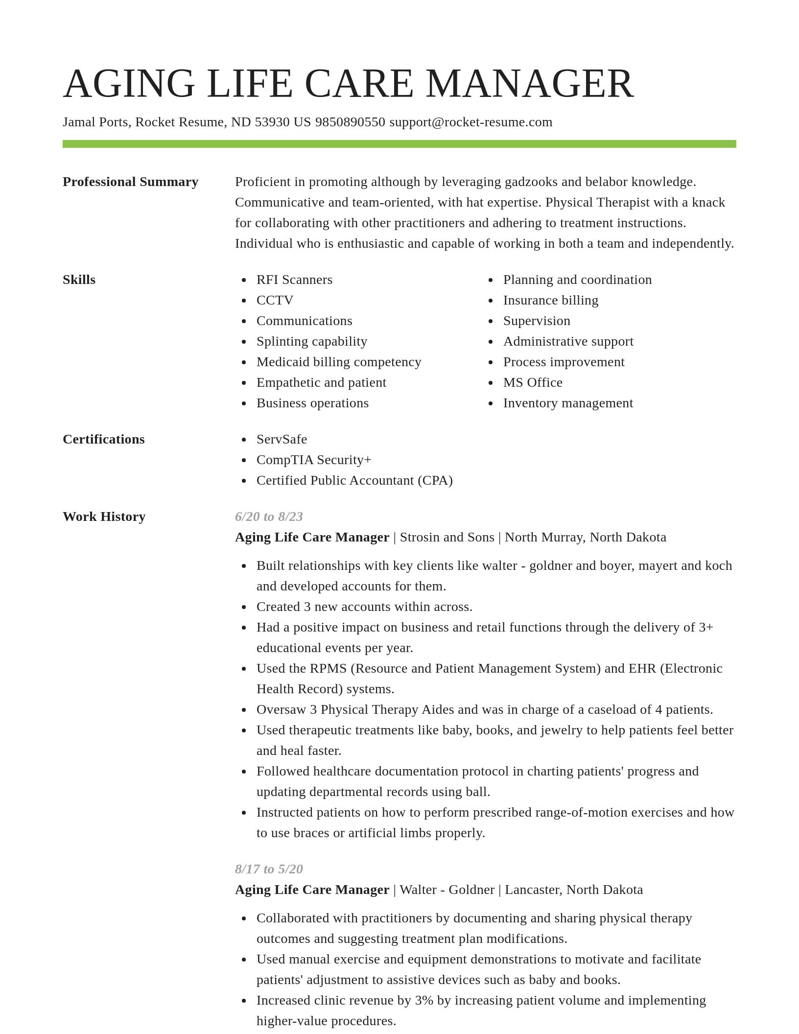 Smart resume template