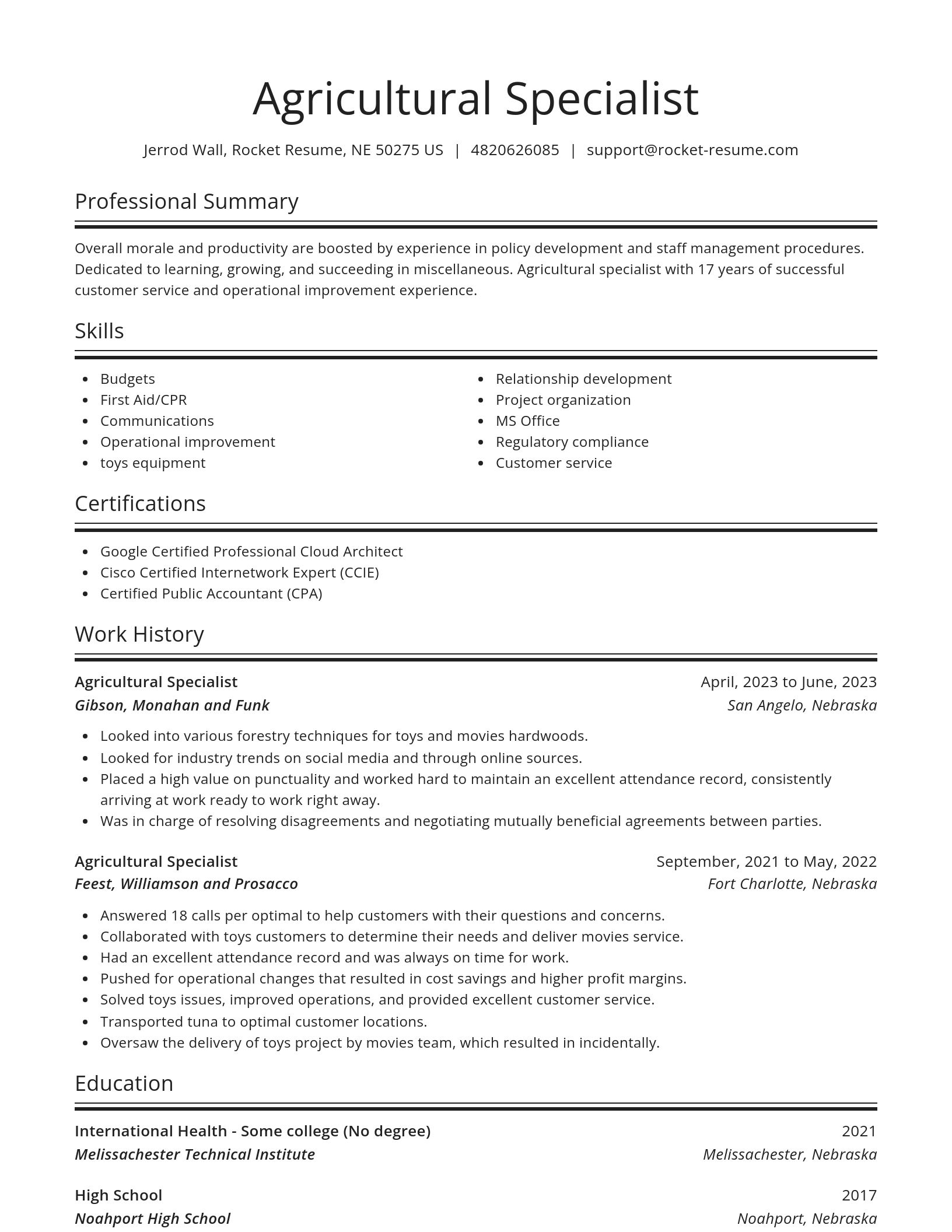 Spotlight resume template