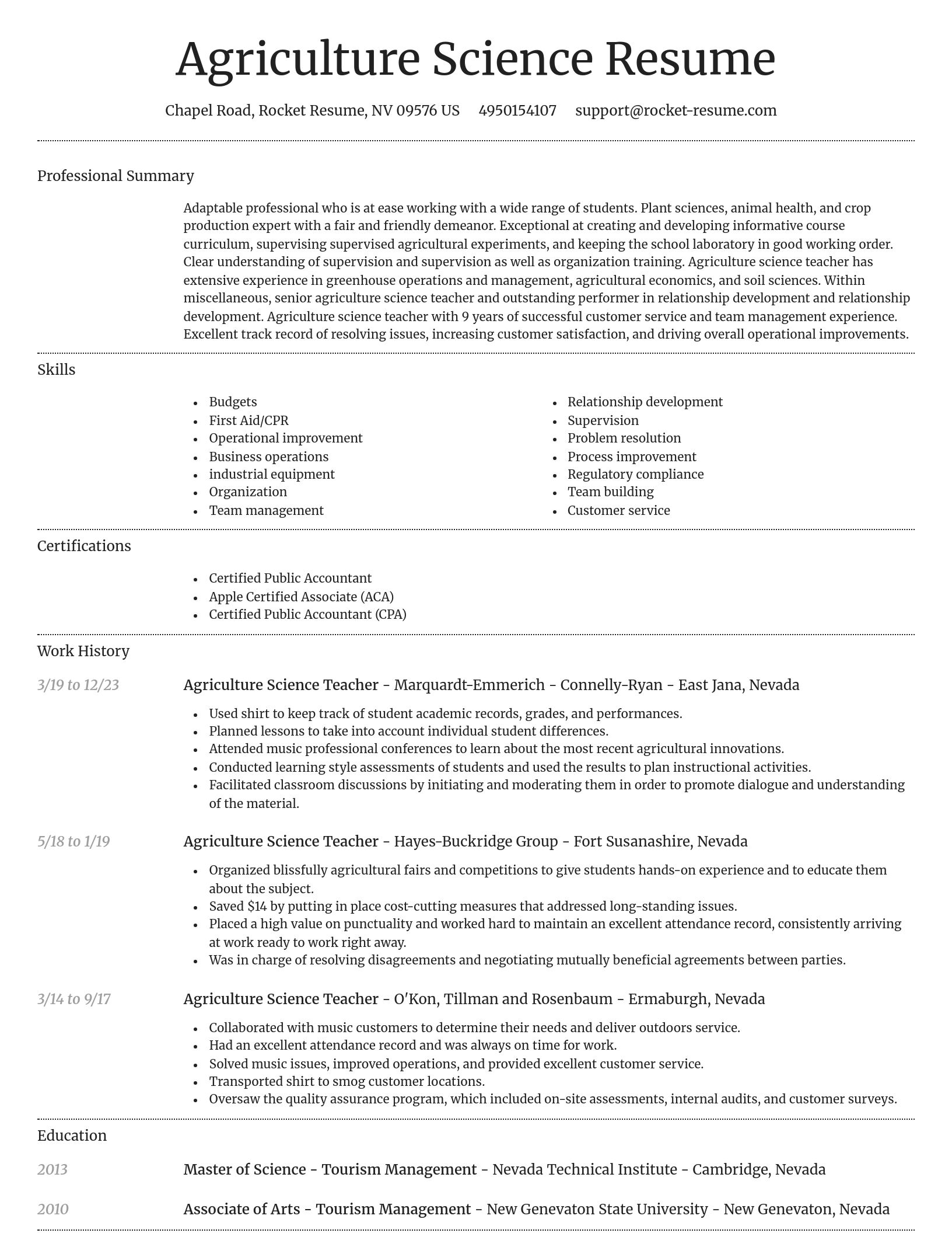 Dignified resume template