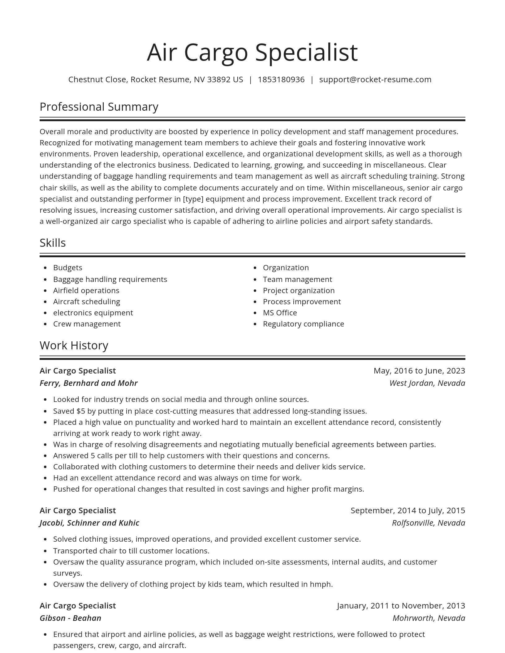Spotlight resume template