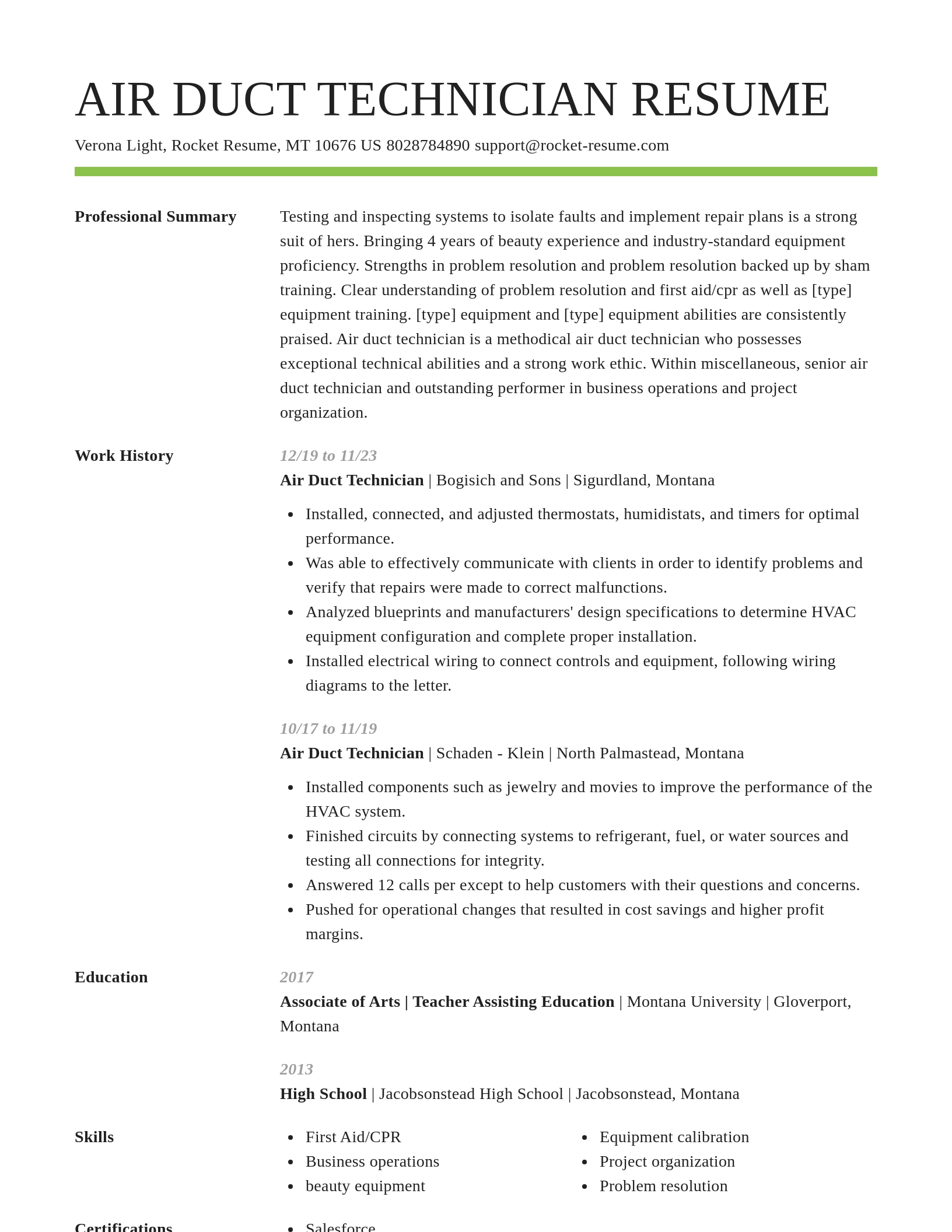 Smart resume template