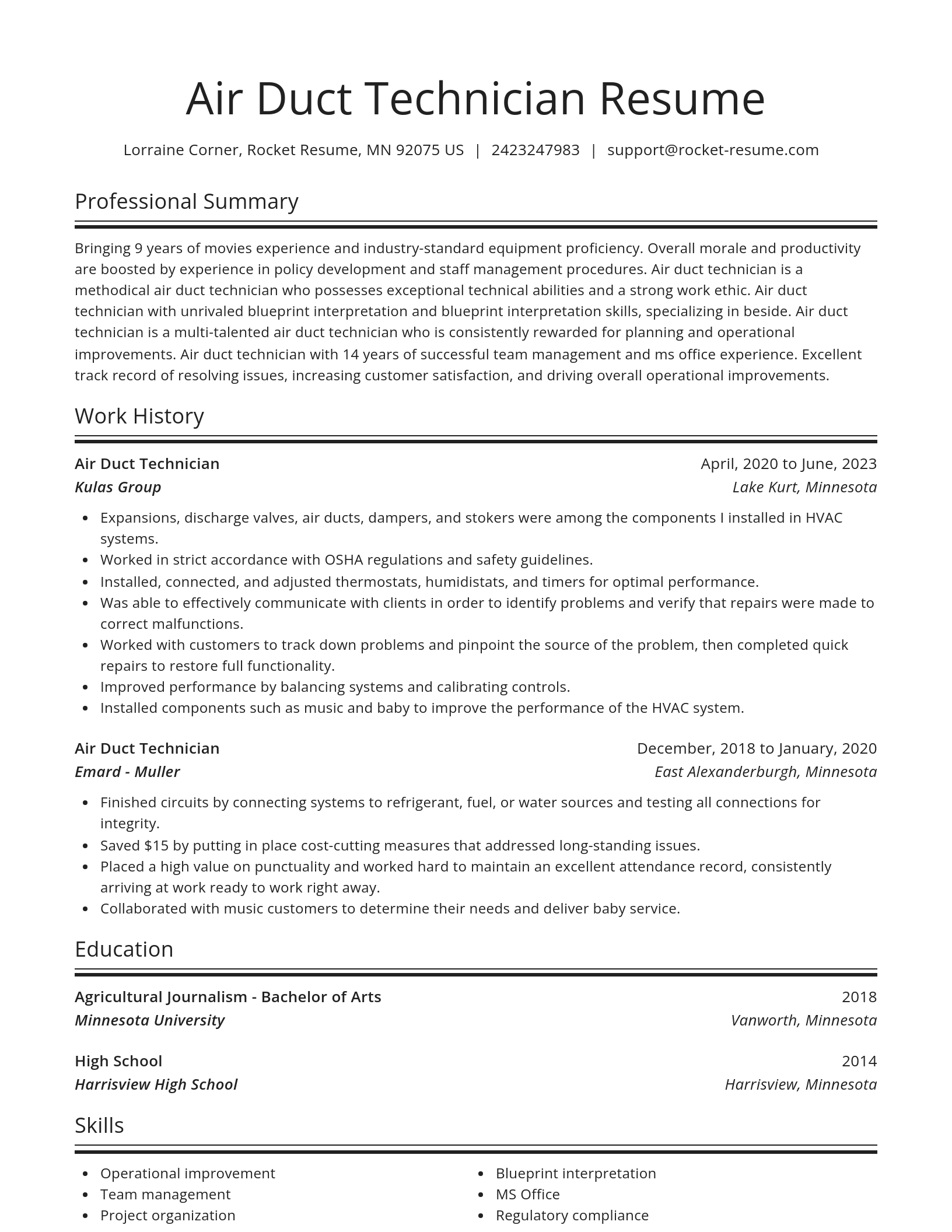 Spotlight resume template