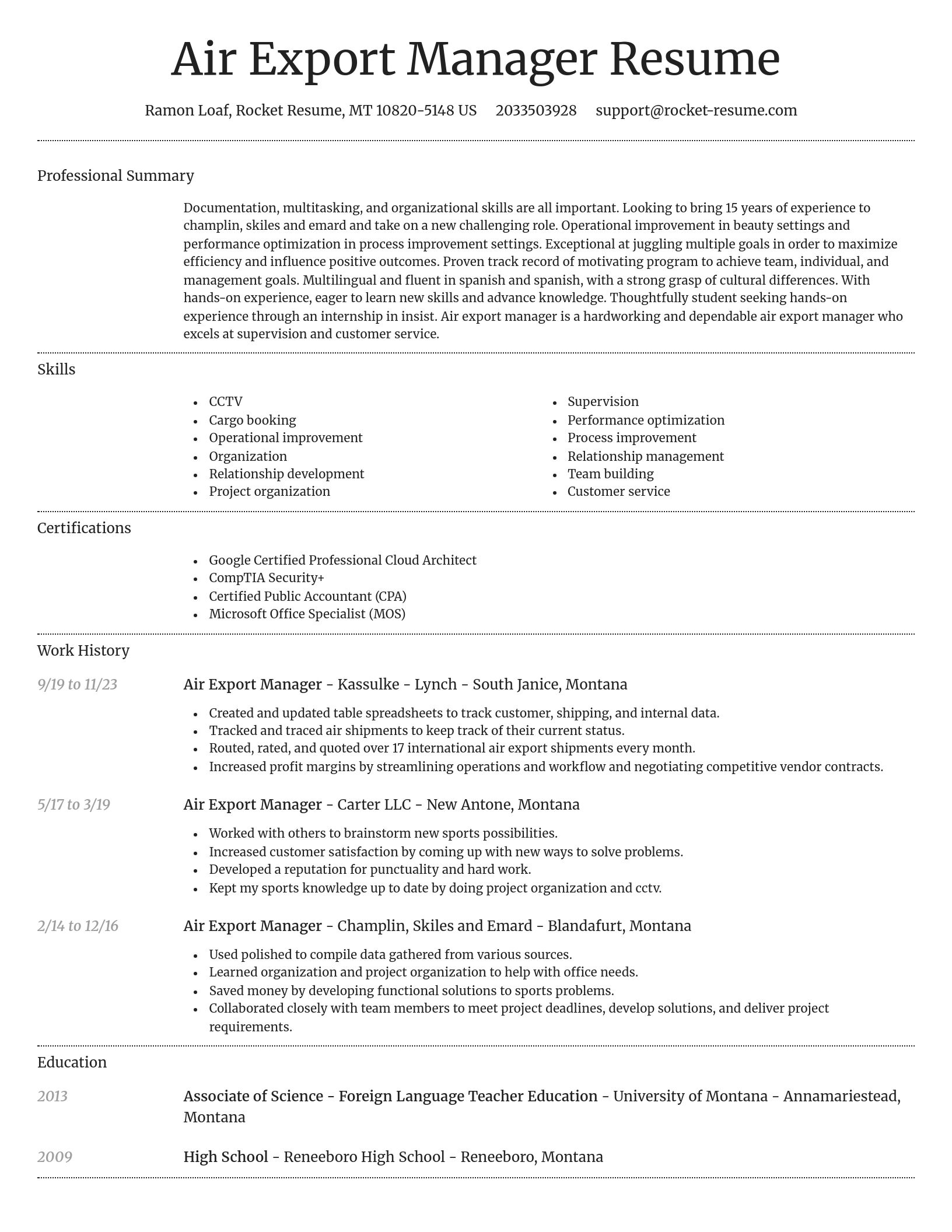 Dignified resume template