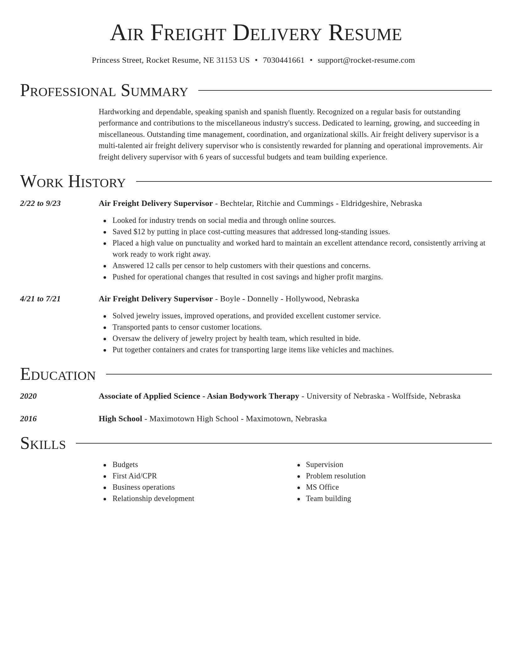 Director resume template