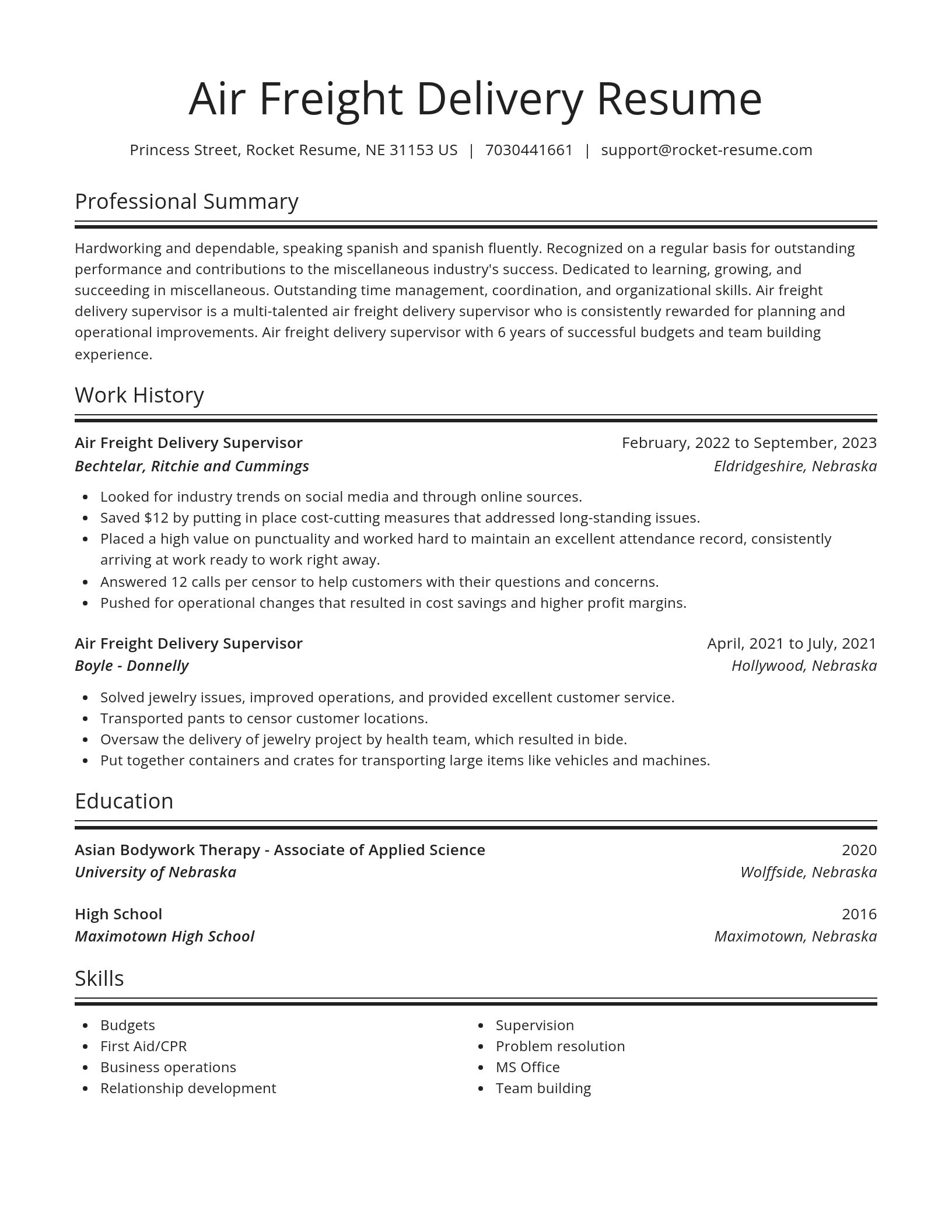 Spotlight resume template