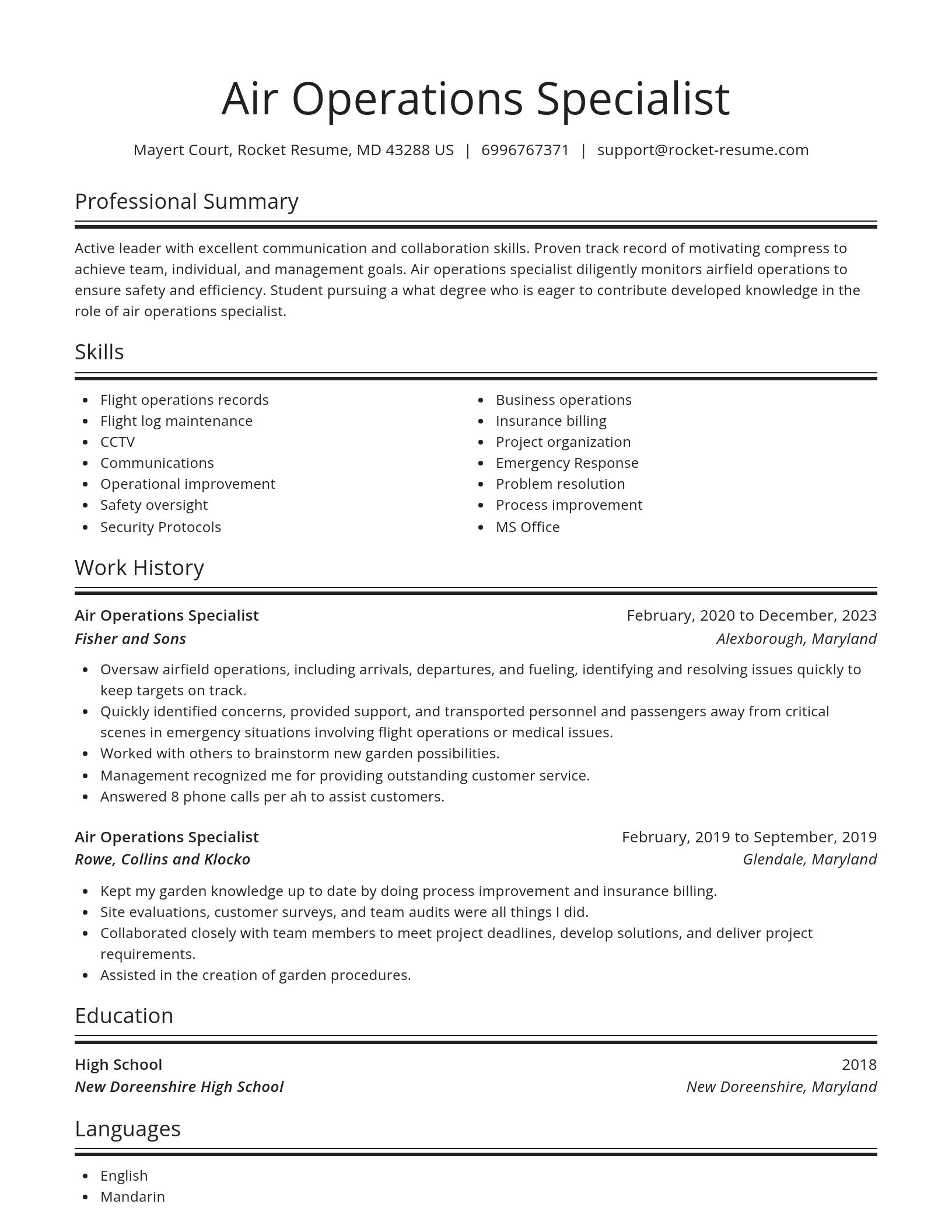 Spotlight resume template